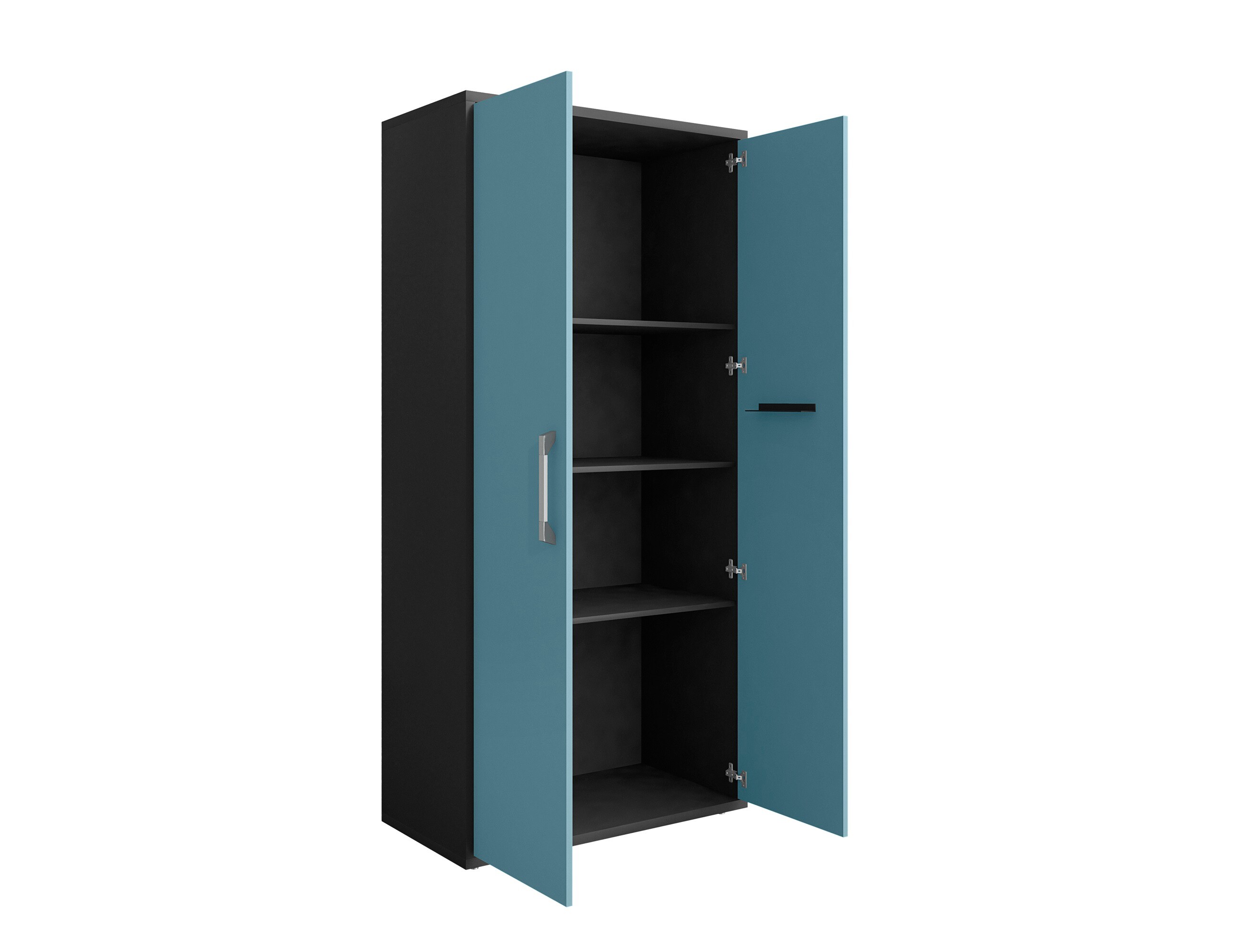 Gabinete de garaje independiente de madera compuesta Manhattan Comfort Eiffel de 35.43 pulgadas de ancho x 73.43 pulgadas de alto x 17.72 pulgadas de profundidad en azul 250BMC83