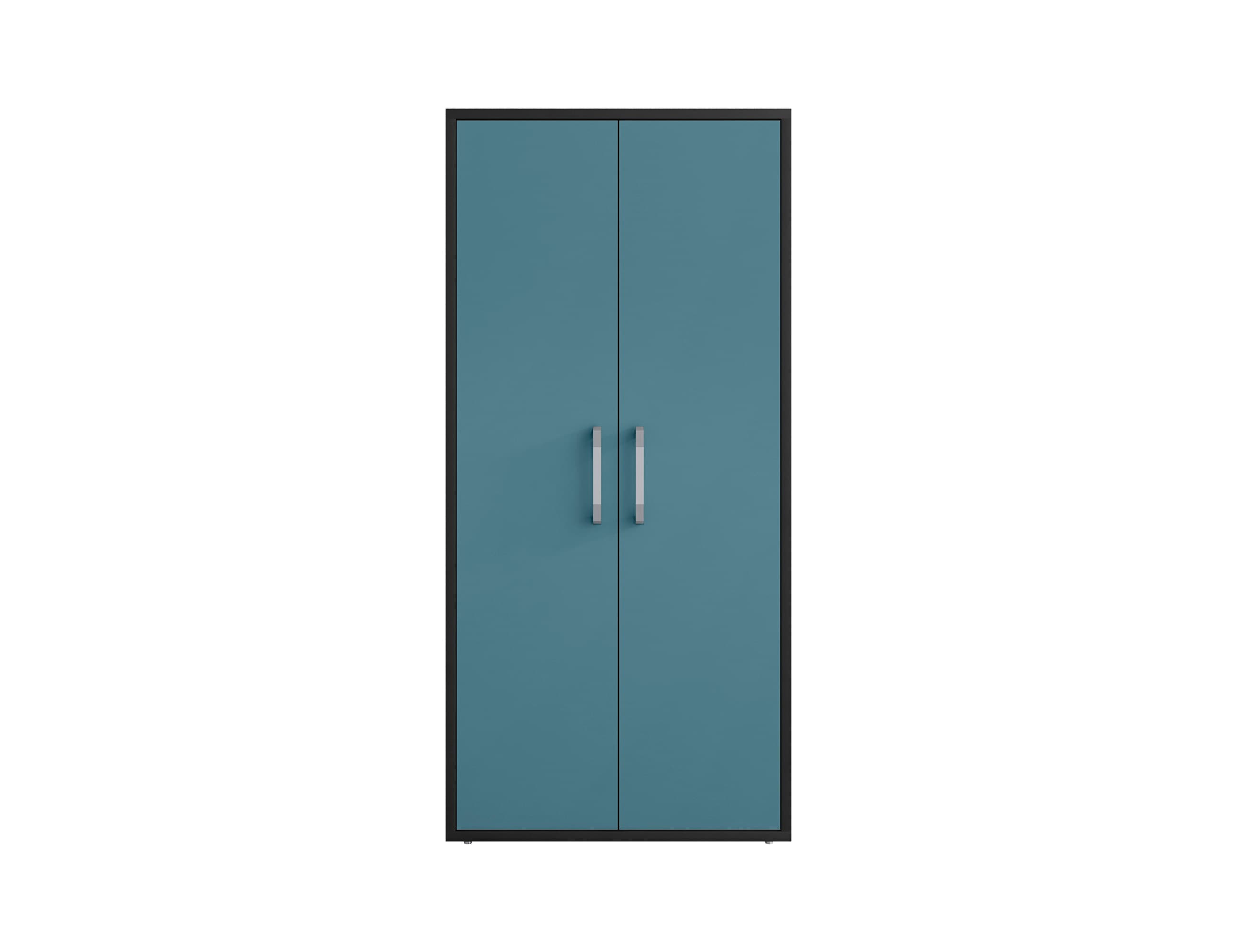 Gabinete de garaje independiente de madera compuesta Manhattan Comfort Eiffel de 35.43 pulgadas de ancho x 73.43 pulgadas de alto x 17.72 pulgadas de profundidad en azul 250BMC83