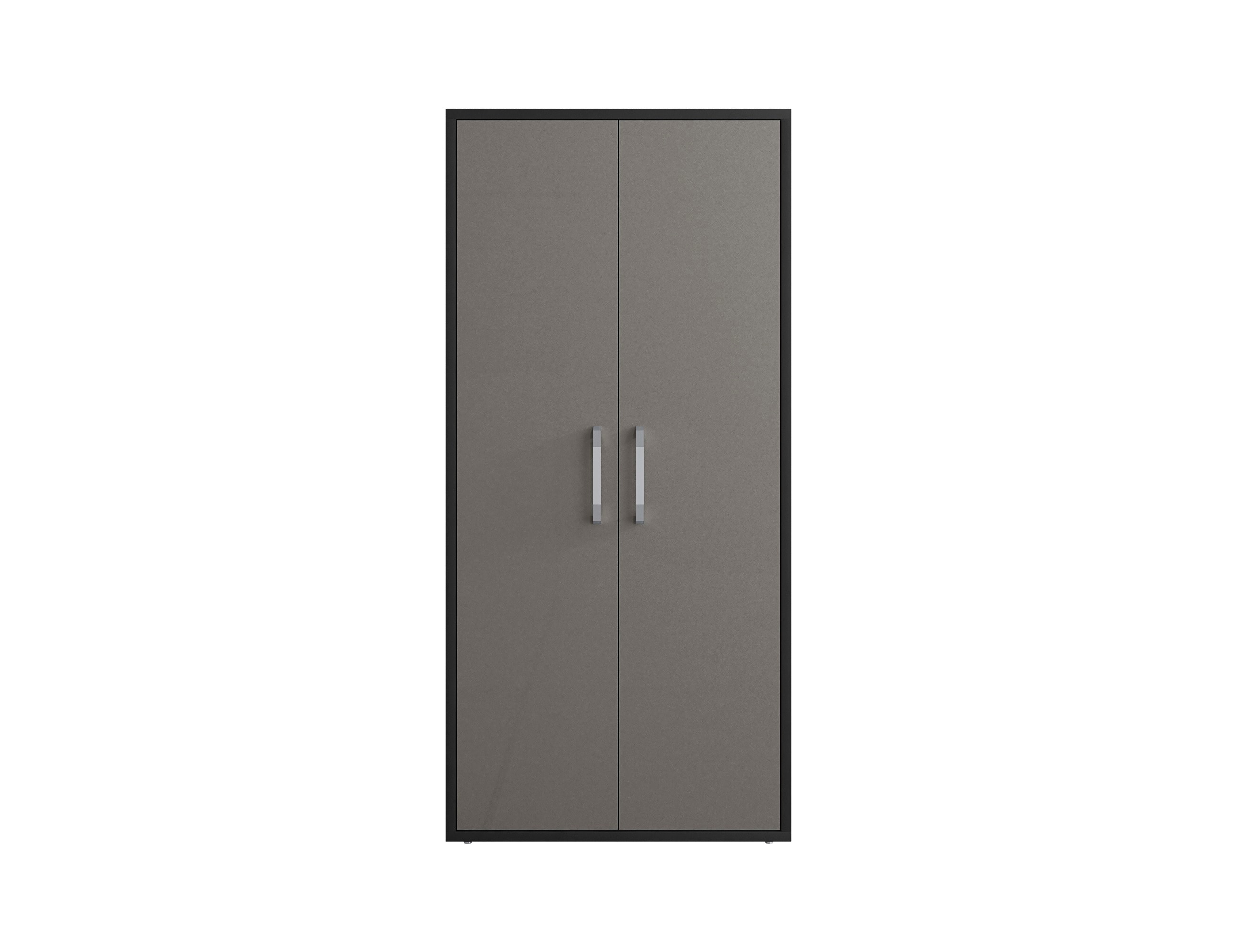 Gabinete para garaje de madera compuesta independiente Manhattan Comfort Eiffel 35.43 pulgadas de ancho x 73.43 pulgadas de alto x 17.72 pulgadas de profundidad en gris 250BMC85
