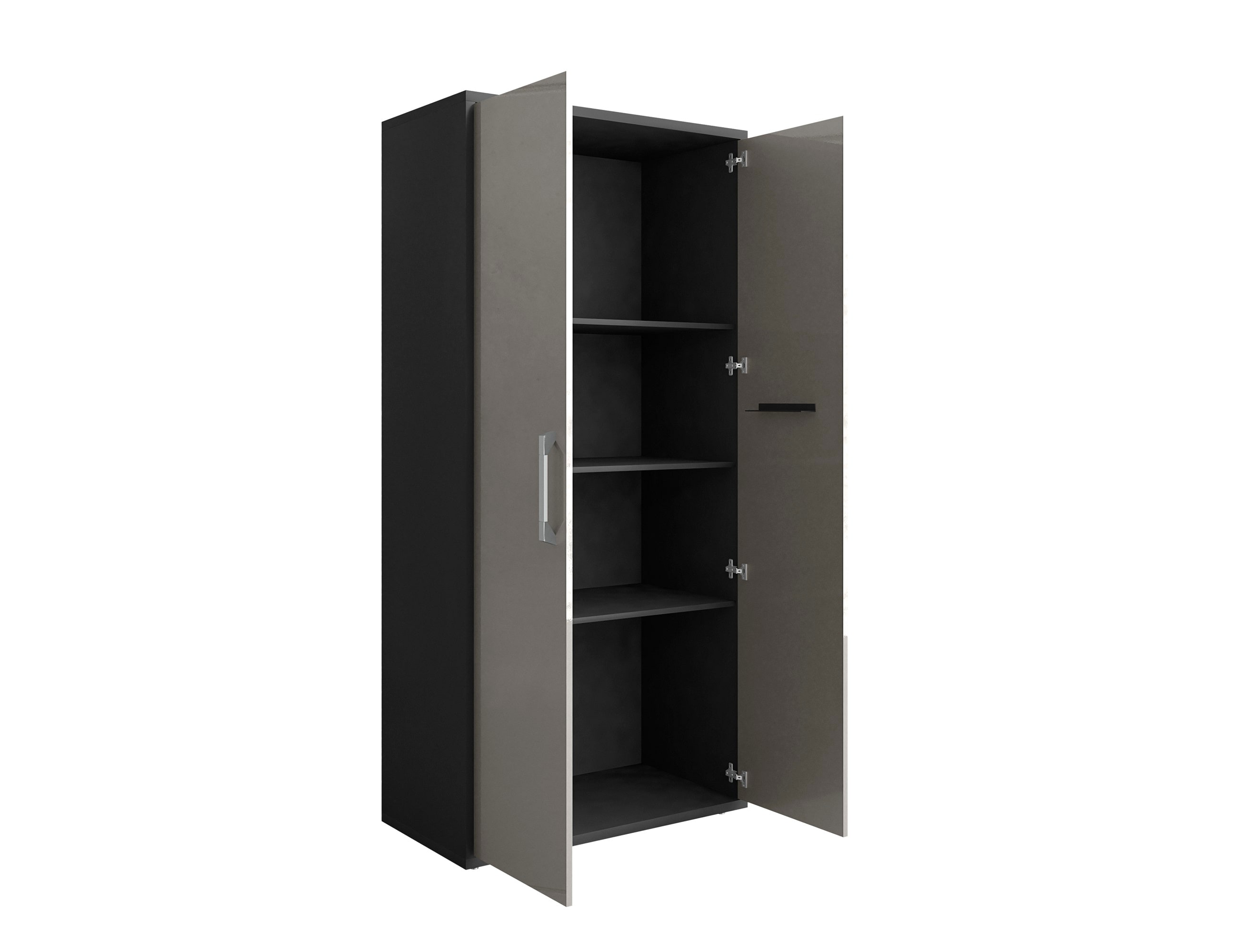 Gabinete para garaje de madera compuesta independiente Manhattan Comfort Eiffel 35.43 pulgadas de ancho x 73.43 pulgadas de alto x 17.72 pulgadas de profundidad en gris 250BMC85
