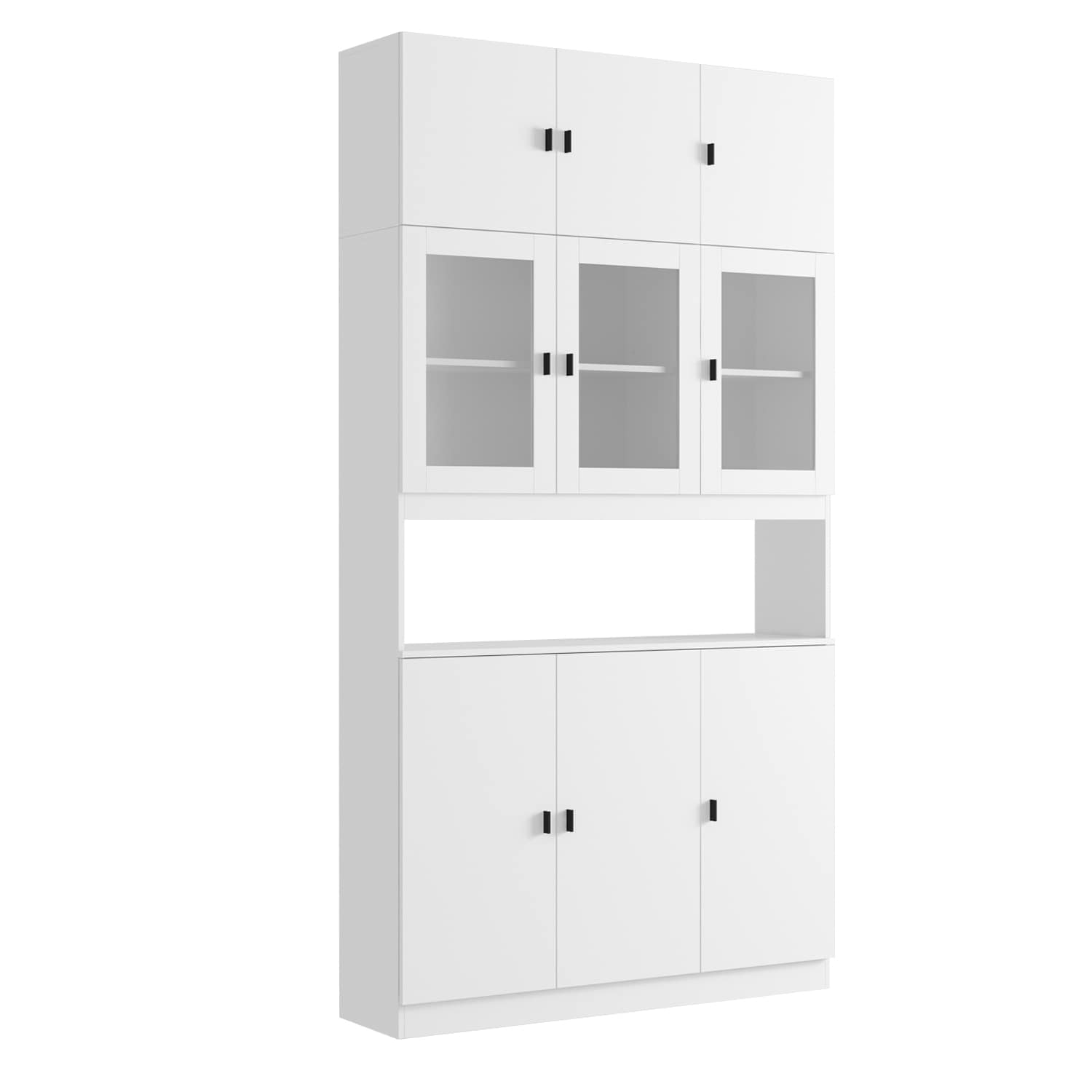 Gabinete de almacenamiento de utilidad independiente de MDF blanco FUFU&GAGA de 47.2 pulgadas de ancho x 87.8 pulgadas de alto KF210162+163