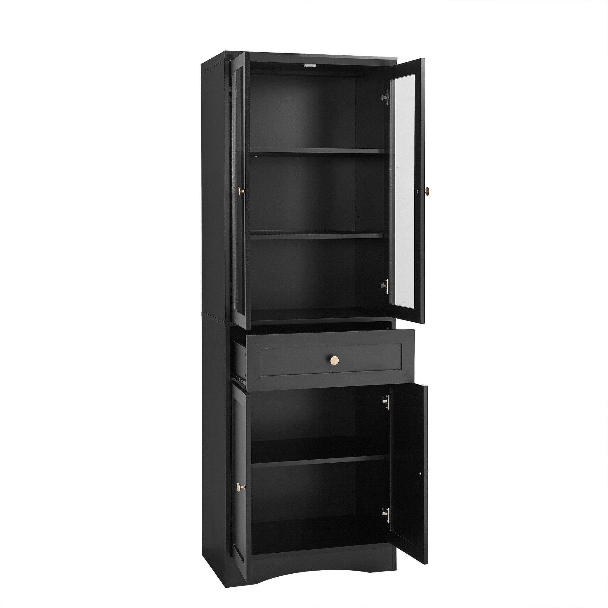 Gabinete de almacenamiento negro independiente de MDF ZAKLOOP de 66.9 pulgadas de ancho x 66.9 pulgadas de alto