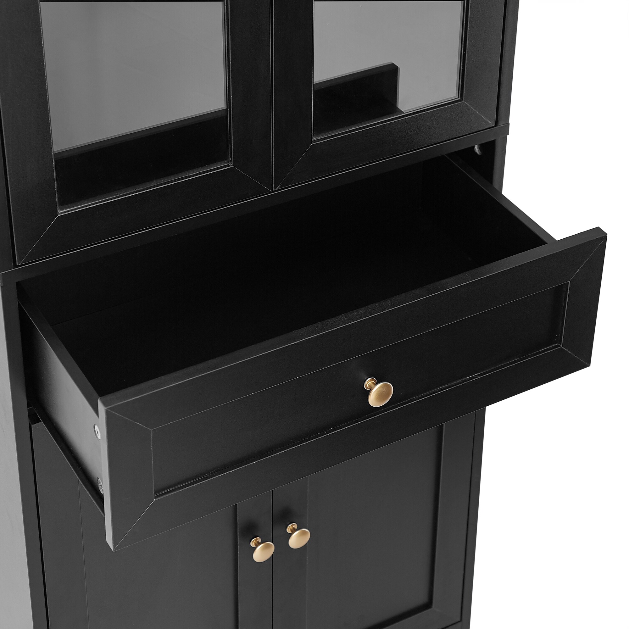 Gabinete de almacenamiento negro independiente de MDF ZAKLOOP de 66.9 pulgadas de ancho x 66.9 pulgadas de alto
