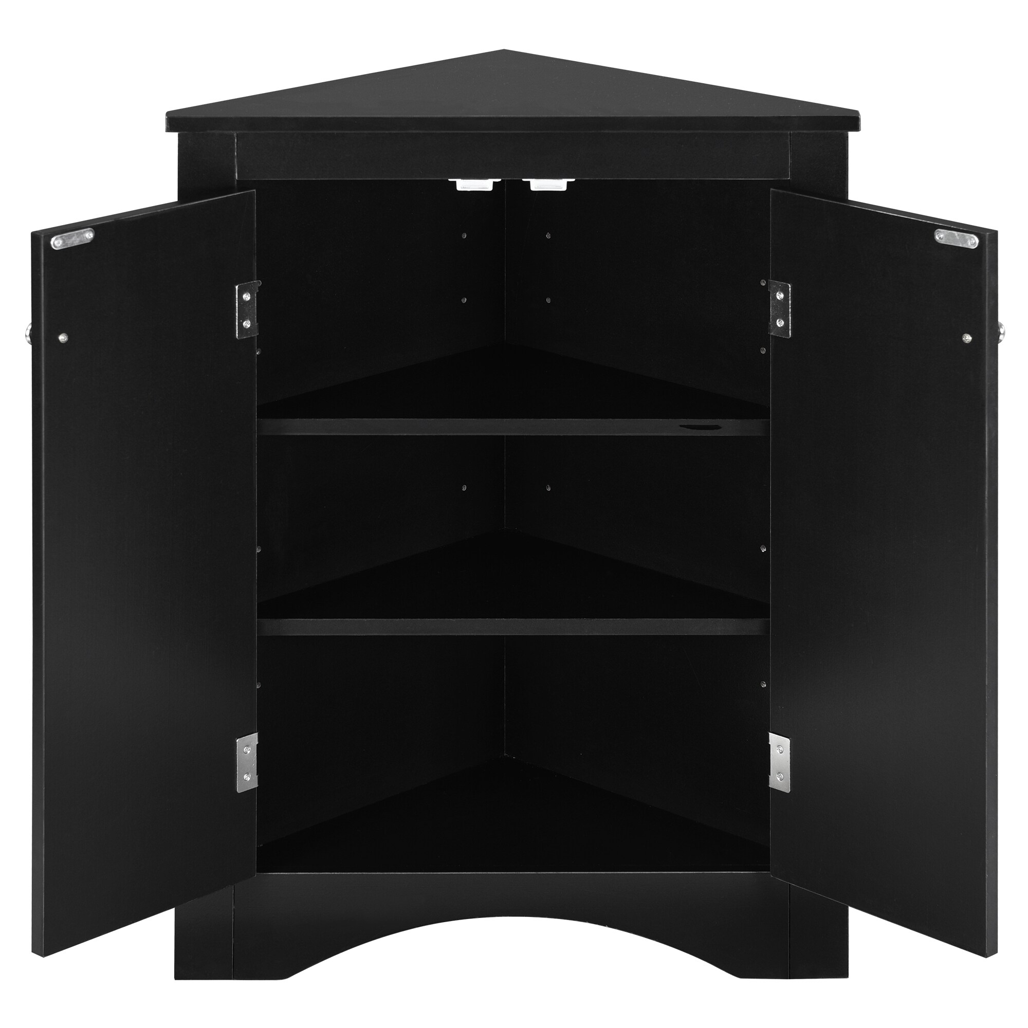 Gabinete de almacenamiento utilitario independiente de MDF negro ZAKLOOP 17.2 W x 31.5 H XU139694896