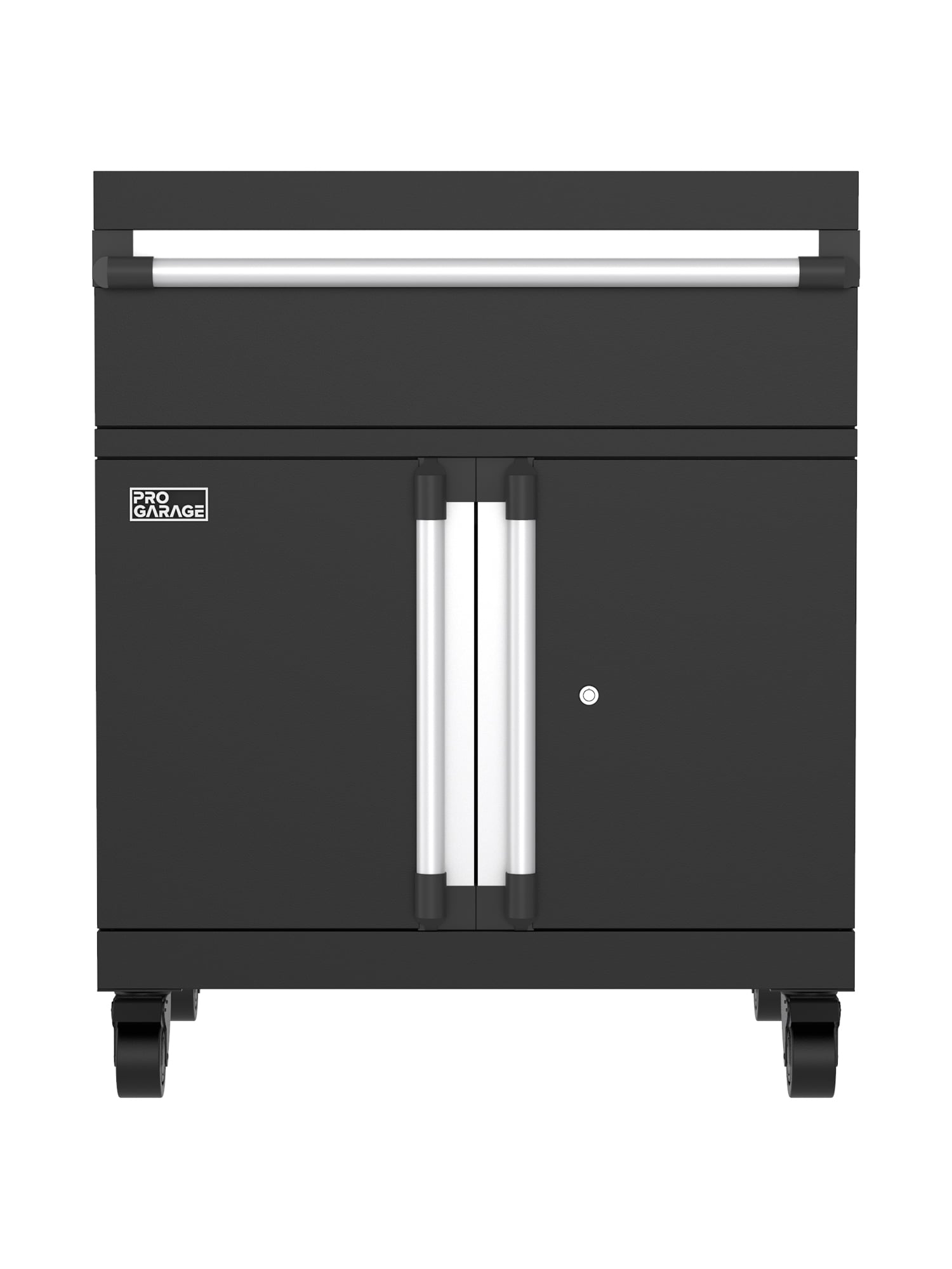 Gabinete de garaje de acero independiente ClosetMaid ProGarage de 26.8 pulgadas de ancho x 32.7 pulgadas de alto x 18 pulgadas de profundidad en negro 1084200