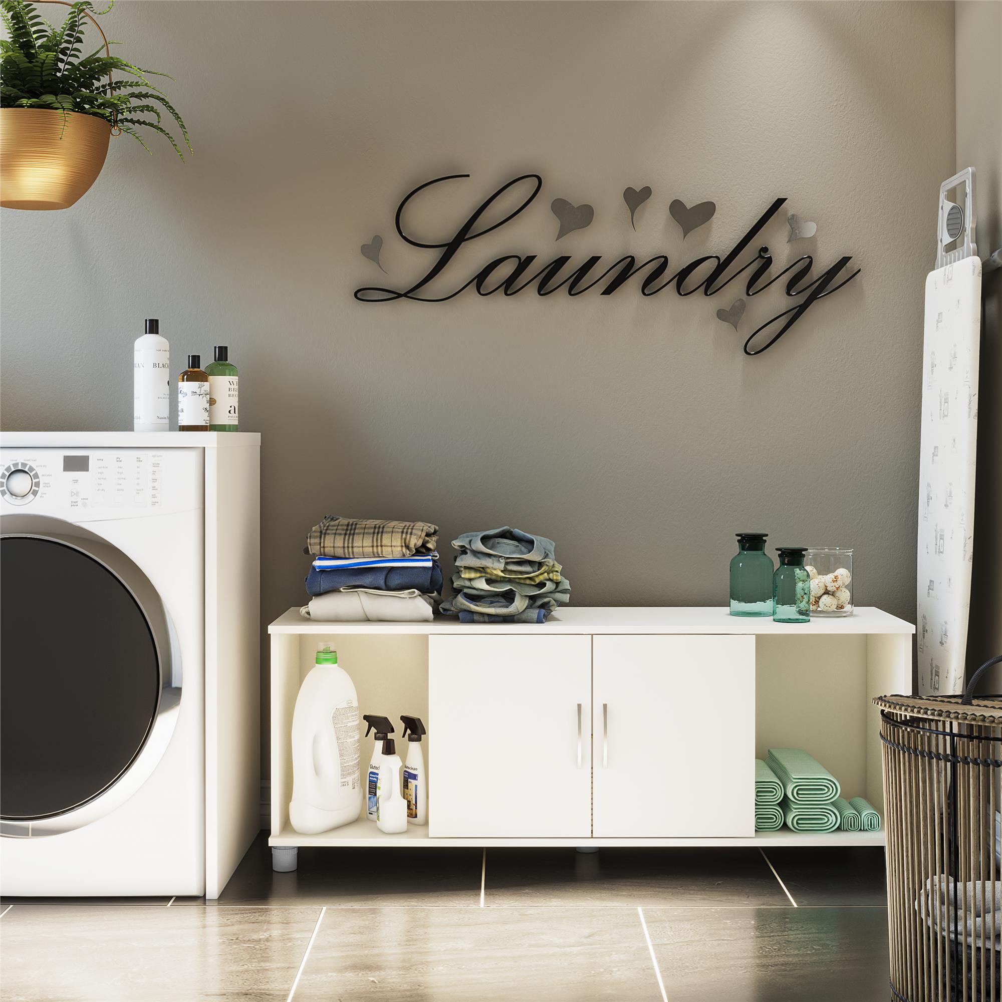 Ameriwood Home Lory 53.58 pulgadas de ancho x 20.50 pulgadas de alto en Blanco Stipple 6004015COM