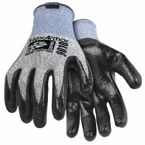 Guantes recubiertos resistentes a cortes Hexarmor, Nivel de corte A8, 13 galgas, color gris, XS (6) - 9010-XS (6)