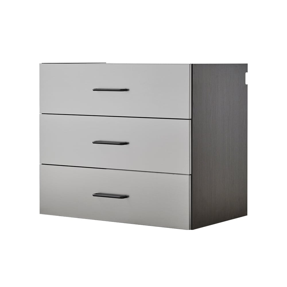 Gabinete de garaje de madera compuesta montado en la pared de la serie Astro de Klair Living de 32 pulgadas de ancho x 28 pulgadas de alto x 20 pulgadas de profundidad en color gris AST-DR3220.