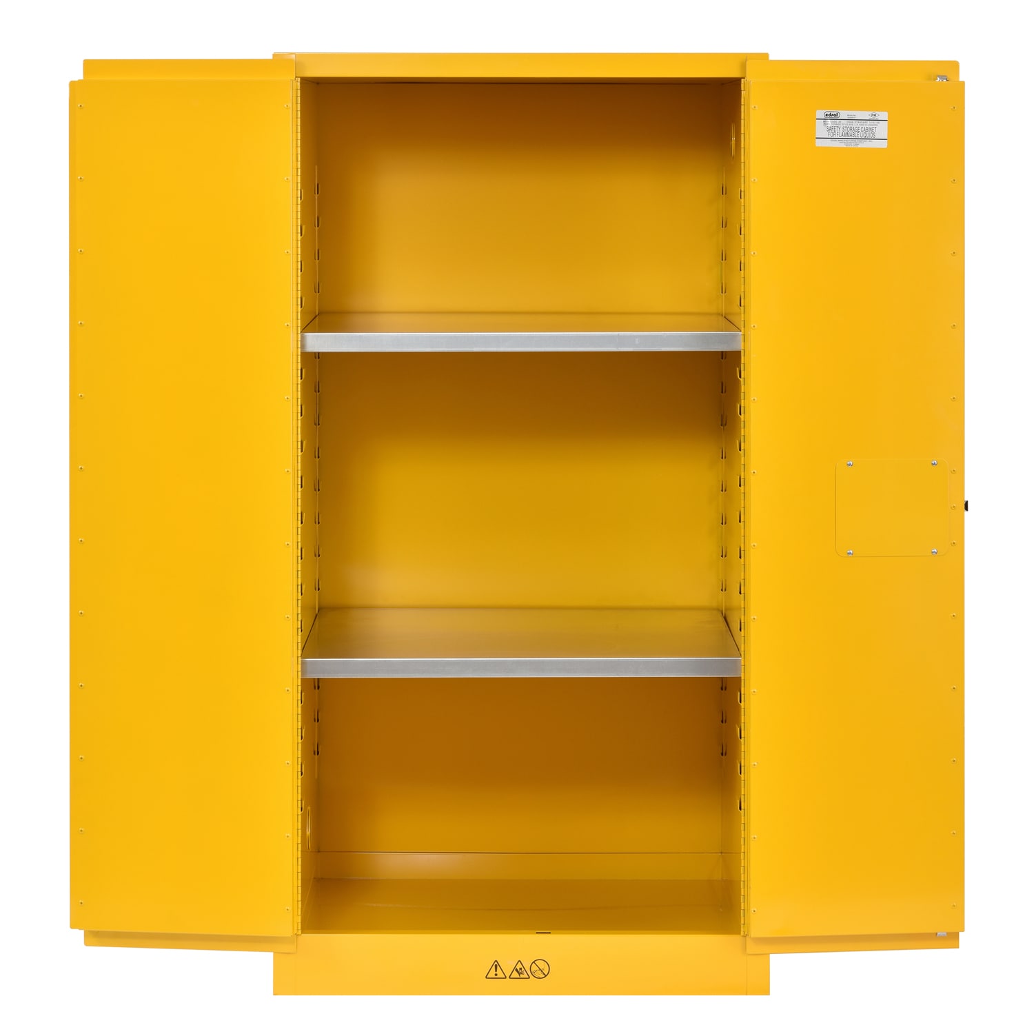 Gabinete de garaje de acero independiente en amarillo de 34 pulgadas de ancho x 65 pulgadas de alto x 34 pulgadas de profundidad Sandusky SC600F-P