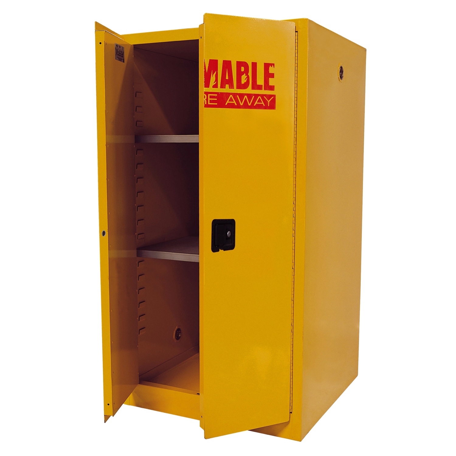 Gabinete de garaje de acero independiente en amarillo de 34 pulgadas de ancho x 65 pulgadas de alto x 34 pulgadas de profundidad Sandusky SC600F-P