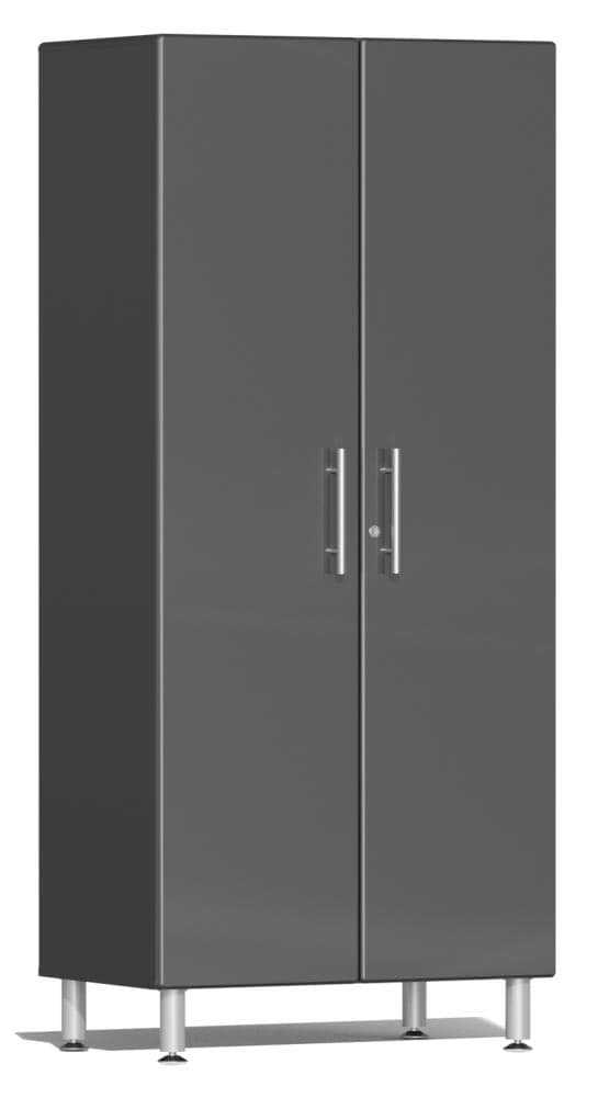 Gabinete para garaje de madera compuesta independiente Ulti-MATE Garage 2.0, en gris, de 35.5 pulgadas de ancho x 80 pulgadas de alto x 21 pulgadas de profundidad UG21006G