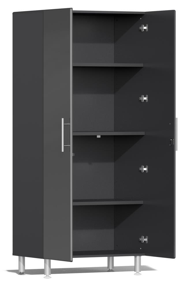 Gabinete para garaje de madera compuesta independiente Ulti-MATE Garage 2.0, en gris, de 35.5 pulgadas de ancho x 80 pulgadas de alto x 21 pulgadas de profundidad UG21006G