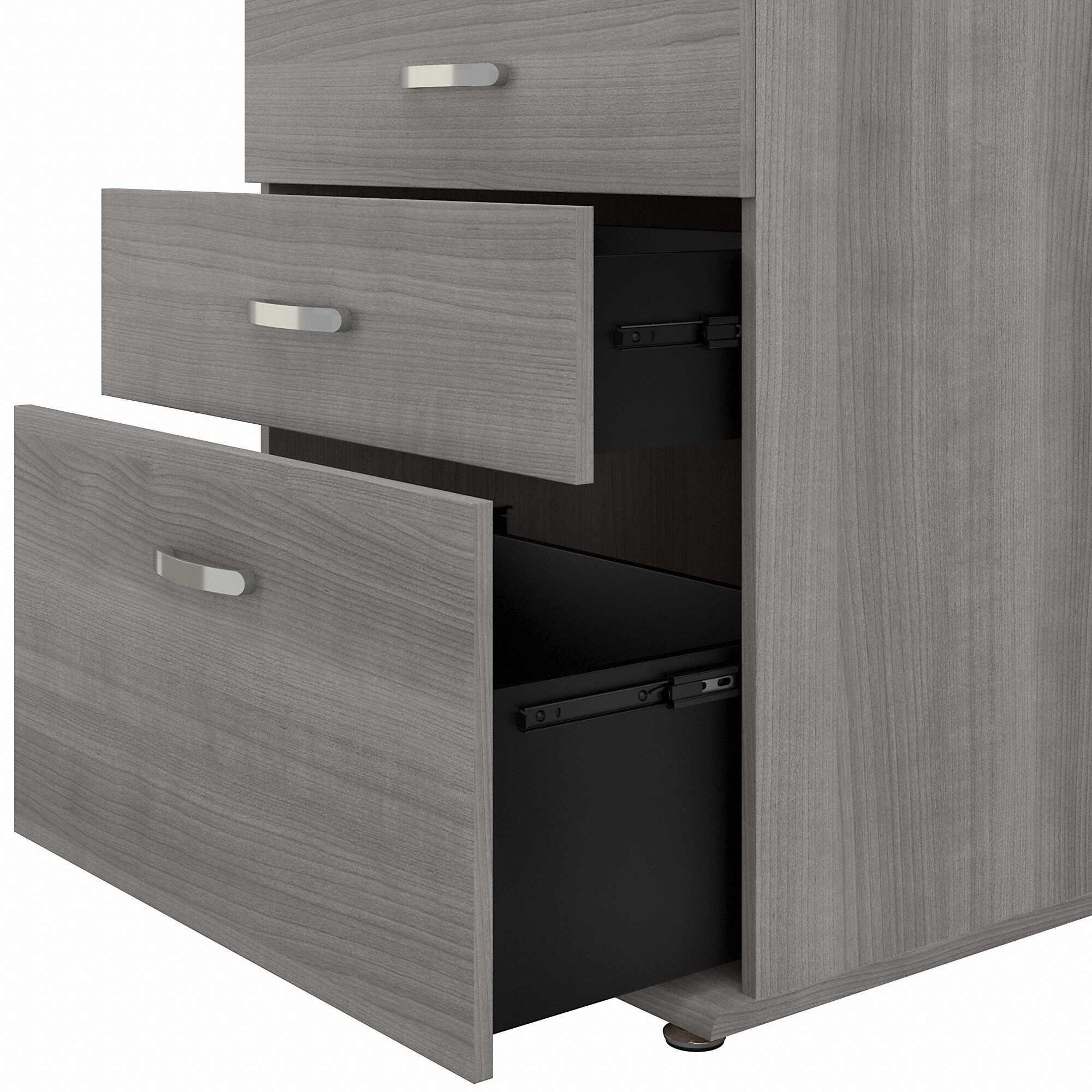 Mueble de almacenamiento universal Bush Business Furniture 28.3464 pulgadas de ancho x 33.9763 pulgadas de alto en gris platino de madera compuesta Gabinete de almacenamiento de utilidad independiente UNS328PG