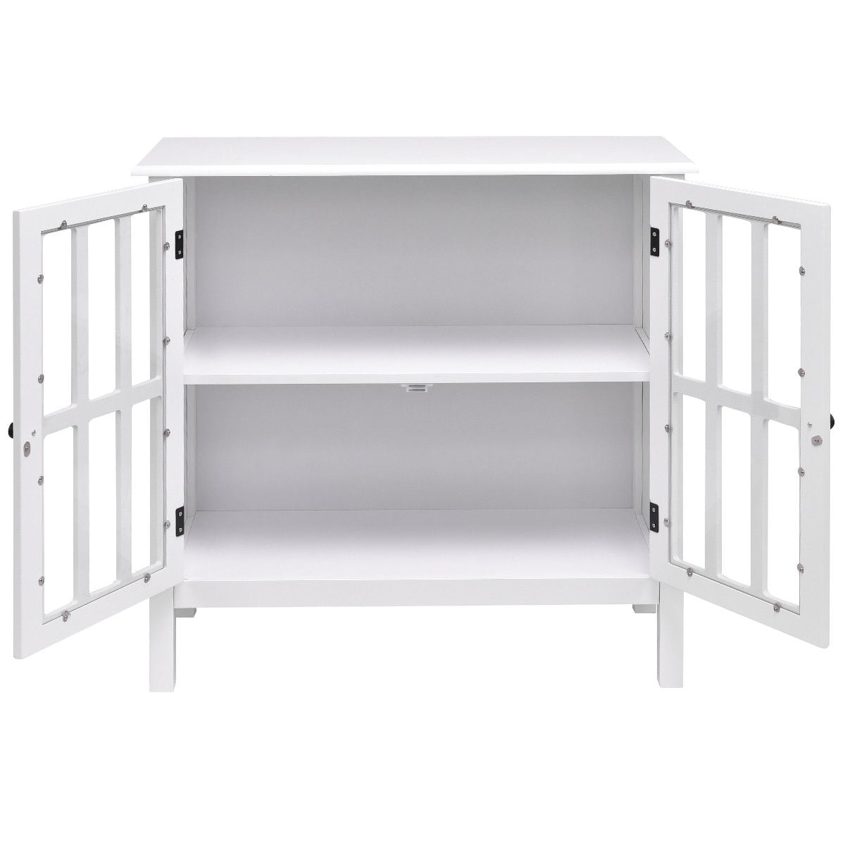 Gabinete de almacenamiento utilitario autoportante de composite de madera blanco de 14 pulgadas de ancho x 31 pulgadas de alto de Costway CYW50327