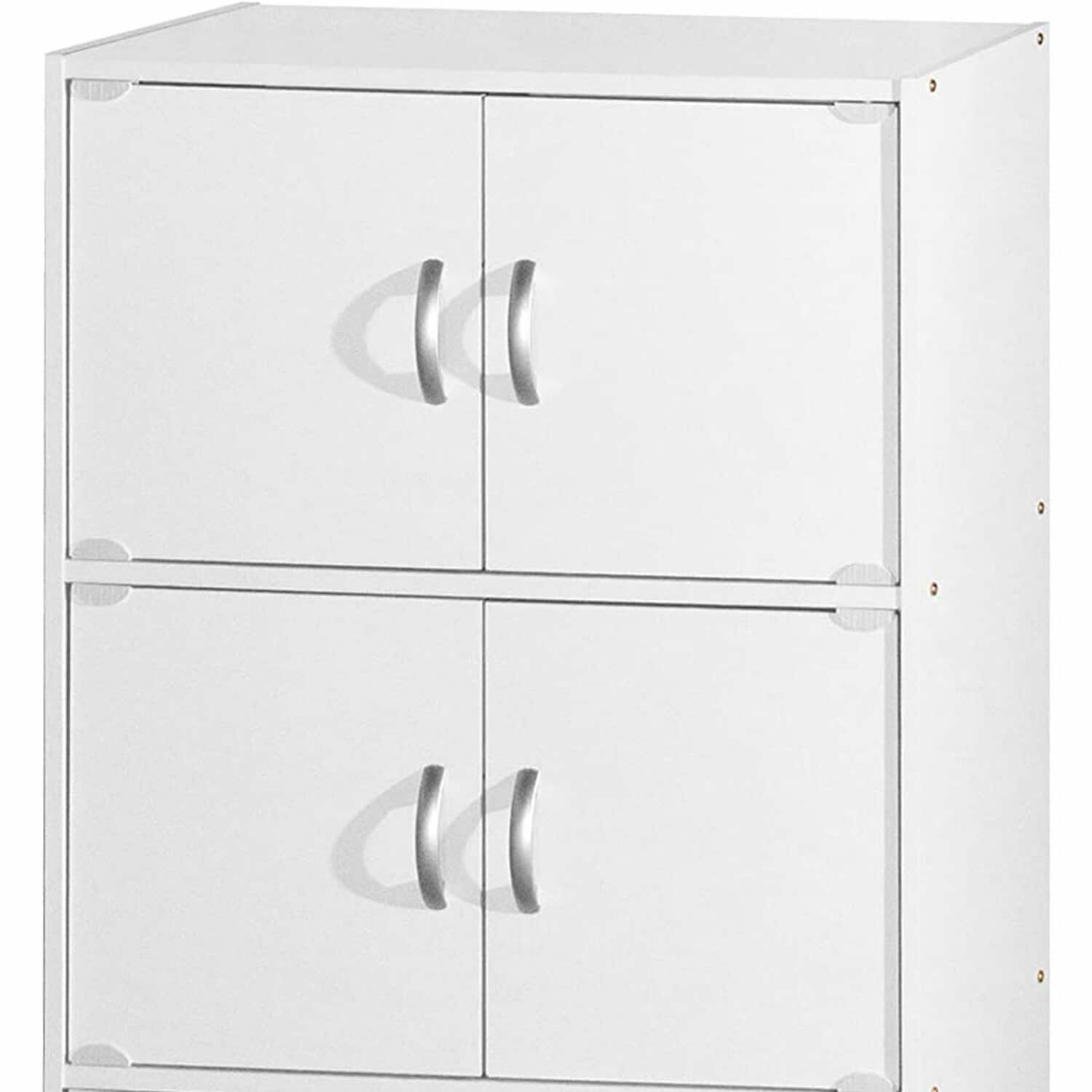 Gabinete de Almacenamiento Utilitario Independiente de Madera Blanca Hodedah 23.6 pulgadas de Ancho x 40.9 pulgadas de Alto