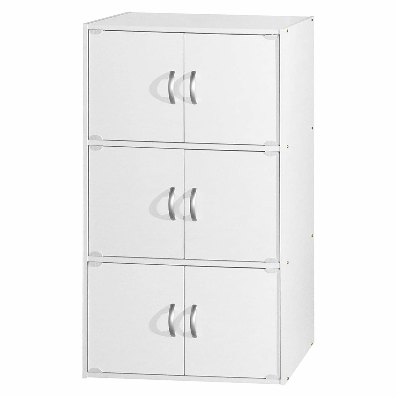 Gabinete de Almacenamiento Utilitario Independiente de Madera Blanca Hodedah 23.6 pulgadas de Ancho x 40.9 pulgadas de Alto