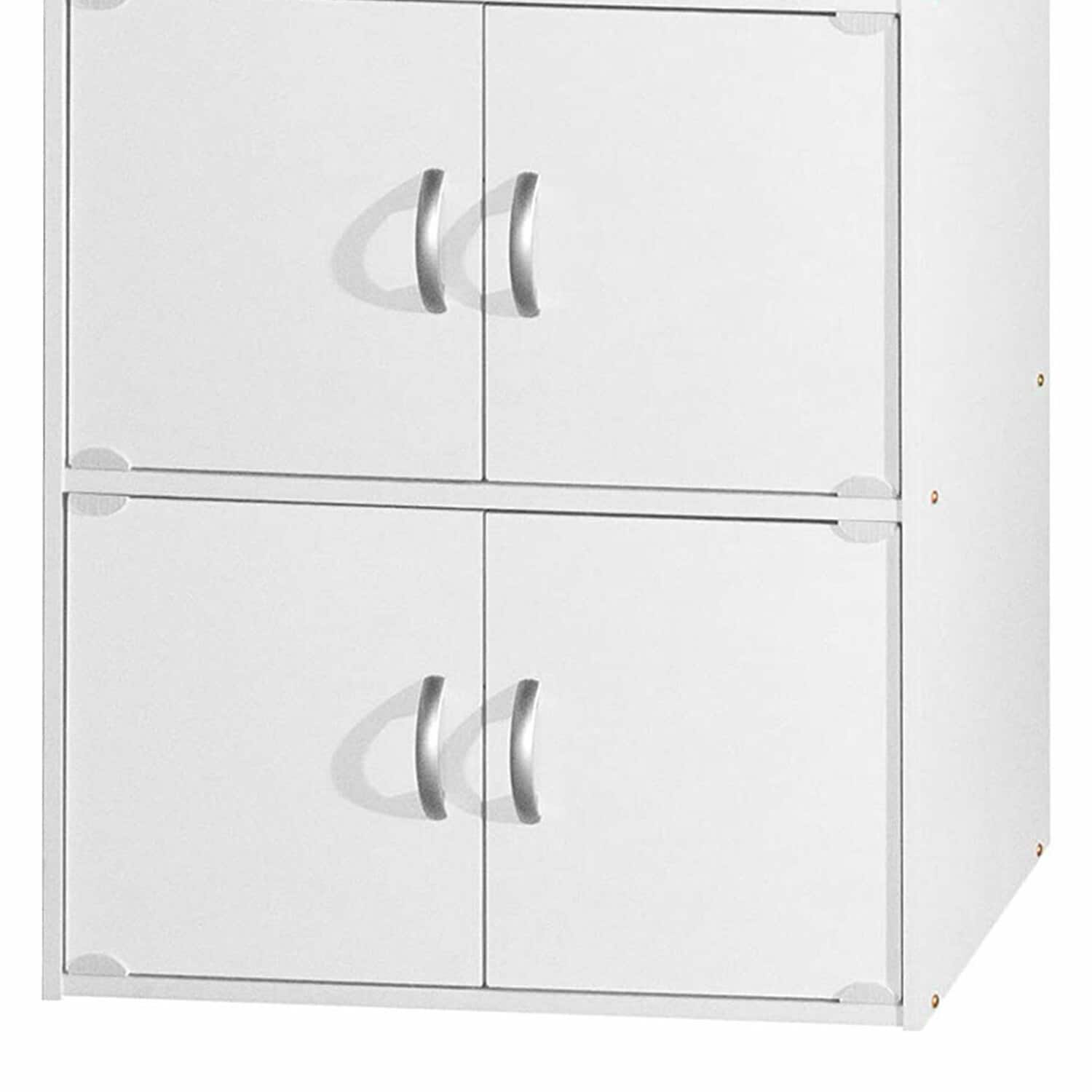 Gabinete de Almacenamiento Utilitario Independiente de Madera Blanca Hodedah 23.6 pulgadas de Ancho x 40.9 pulgadas de Alto