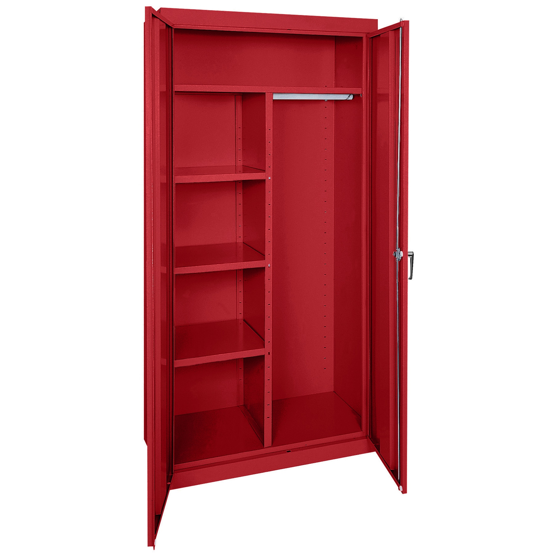Gabinete de Garaje de Acero Independiente en Rojo de 36 Pulgadas de Ancho x 72 Pulgadas de Alto x 18 Pulgadas de Profundidad Sandusky CAC1361872-01