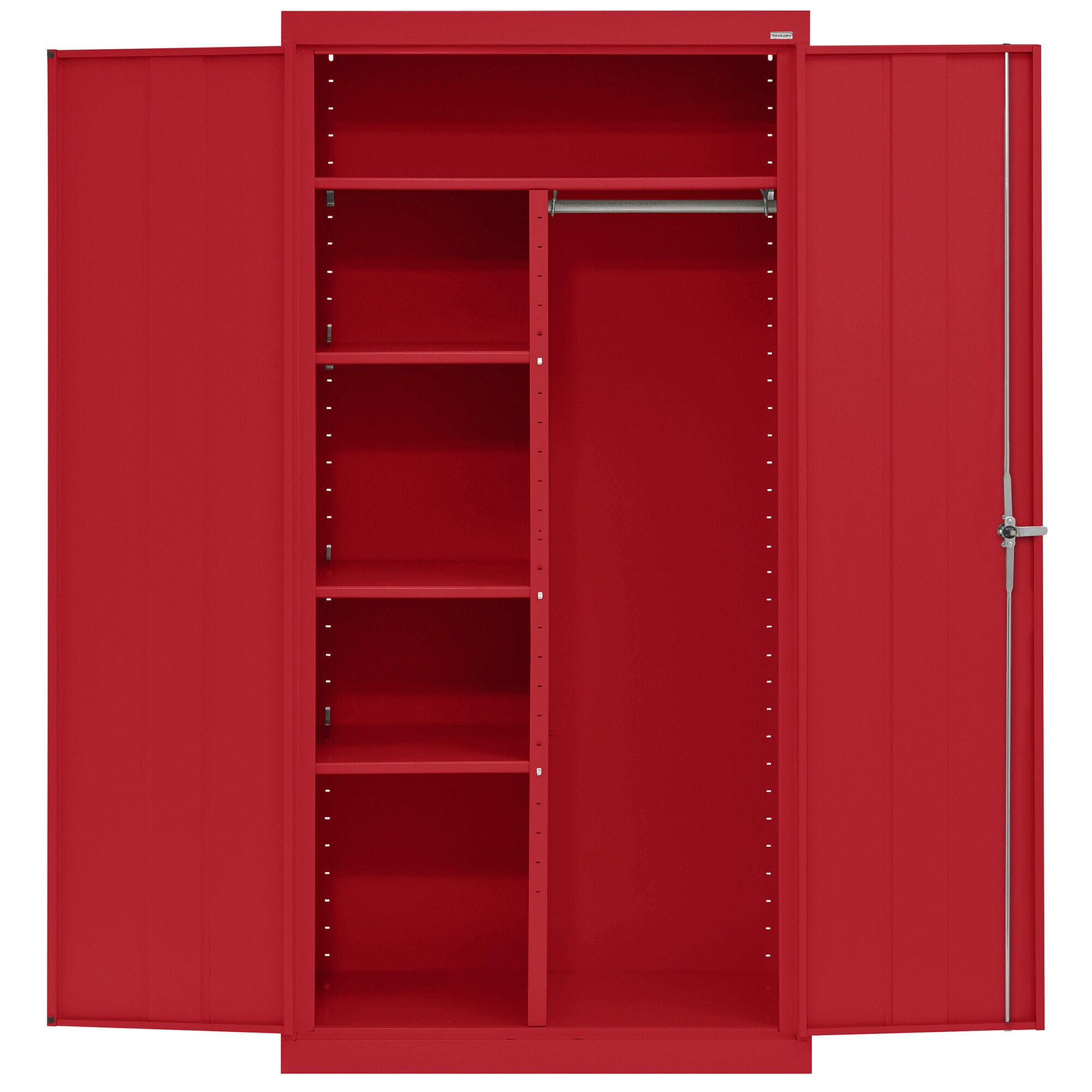 Gabinete de Garaje de Acero Independiente en Rojo de 36 Pulgadas de Ancho x 72 Pulgadas de Alto x 18 Pulgadas de Profundidad Sandusky CAC1361872-01