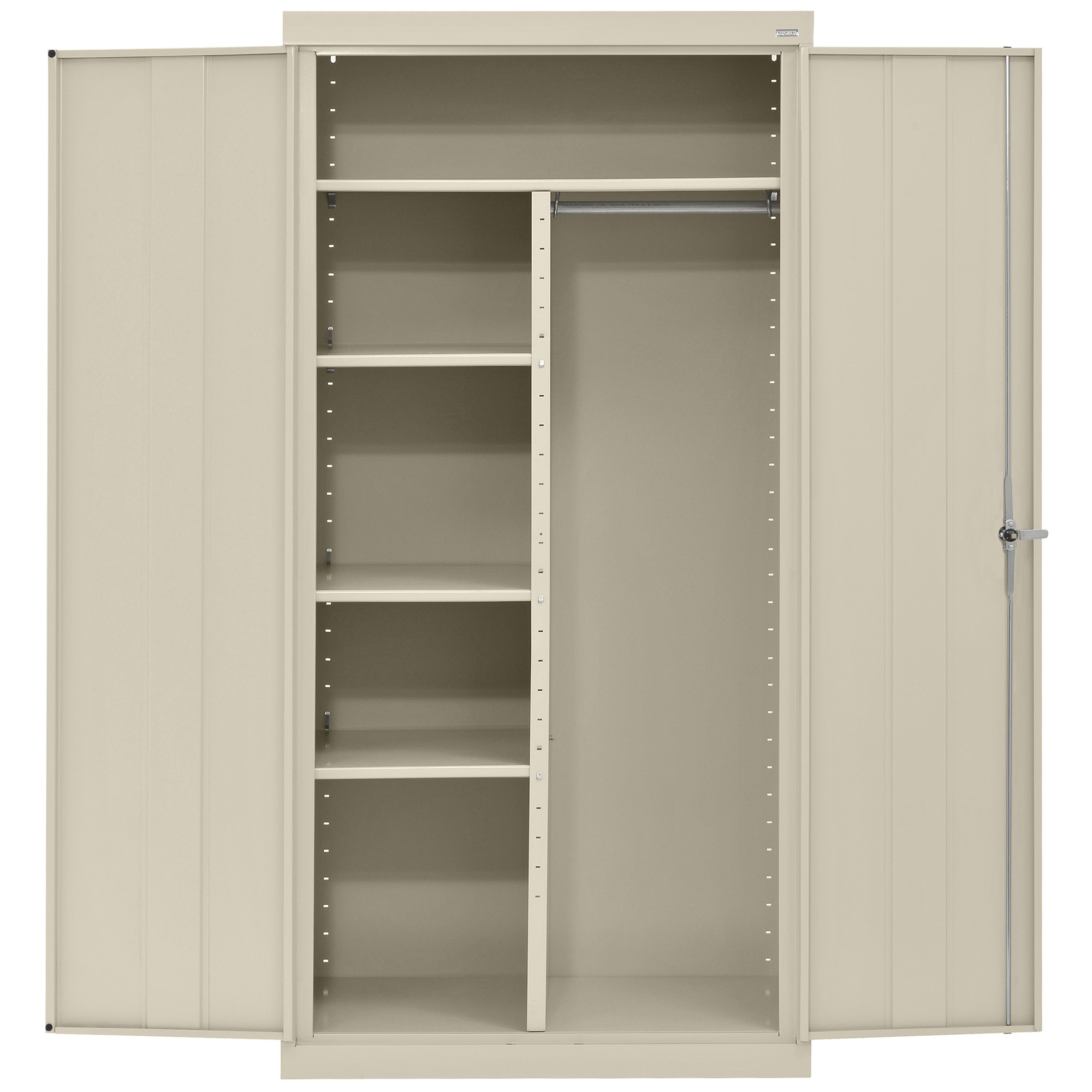 Gabinete de garaje independiente de acero en marrón/beige de 36 pulgadas de ancho x 72 pulgadas de alto x 18 pulgadas de profundidad Sandusky CAC1361872-07