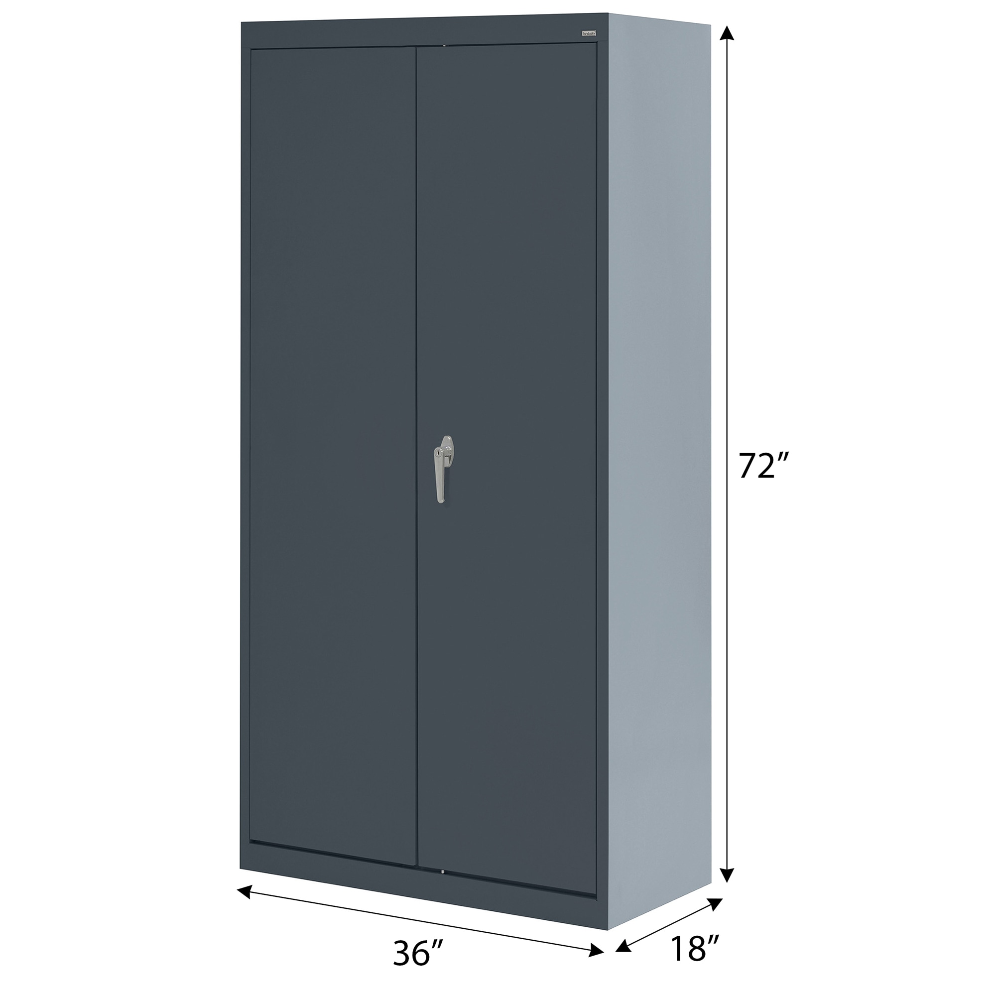 Gabinete de garaje de acero independiente en gris de 36 pulgadas de ancho x 72 pulgadas de alto x 18 pulgadas de profundidad Sandusky CAC1361872-02