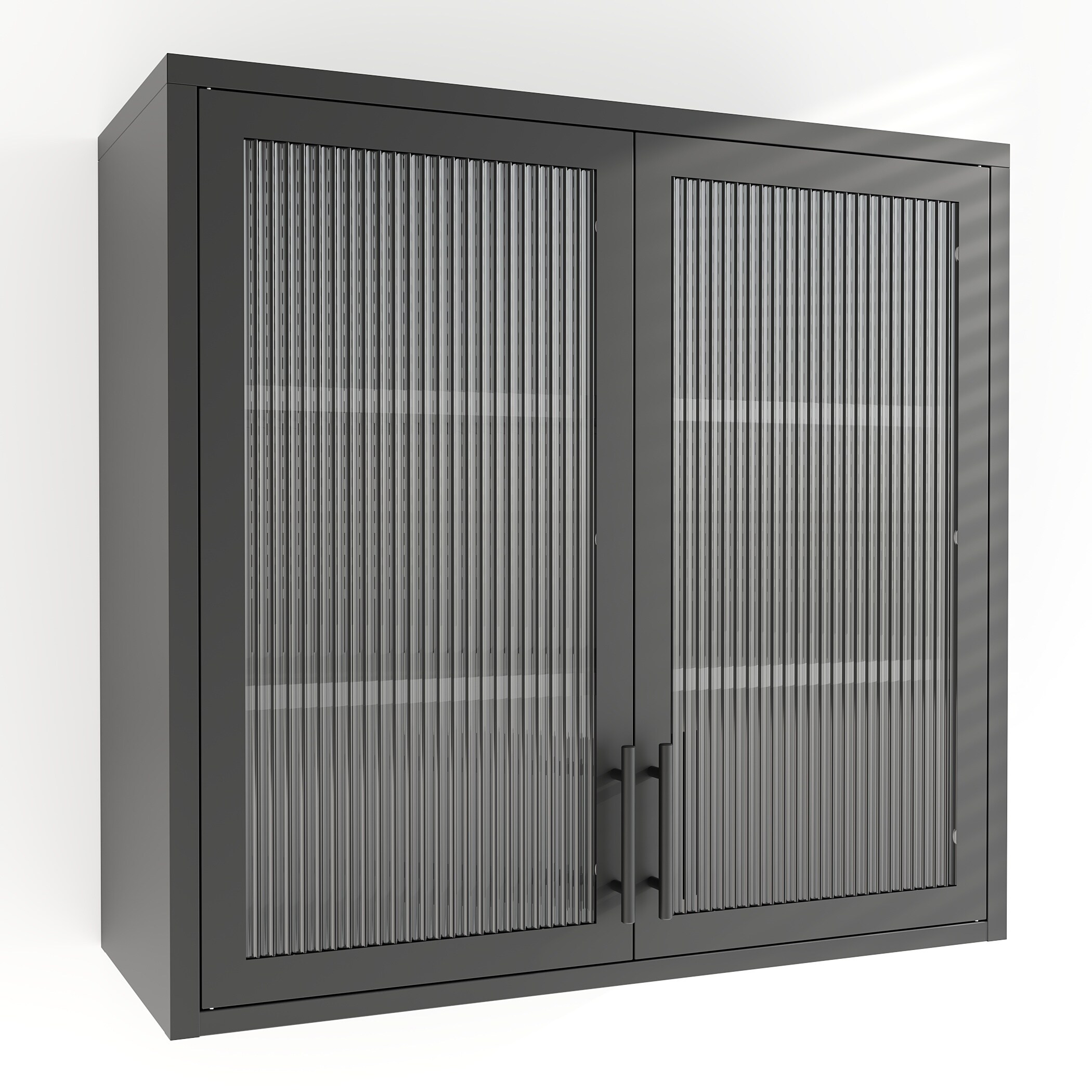 Gabinete de almacenamiento utilitario de acero negro para montar en la pared ZAKLOOP 11.8 pulgadas de ancho x 30 pulgadas de alto