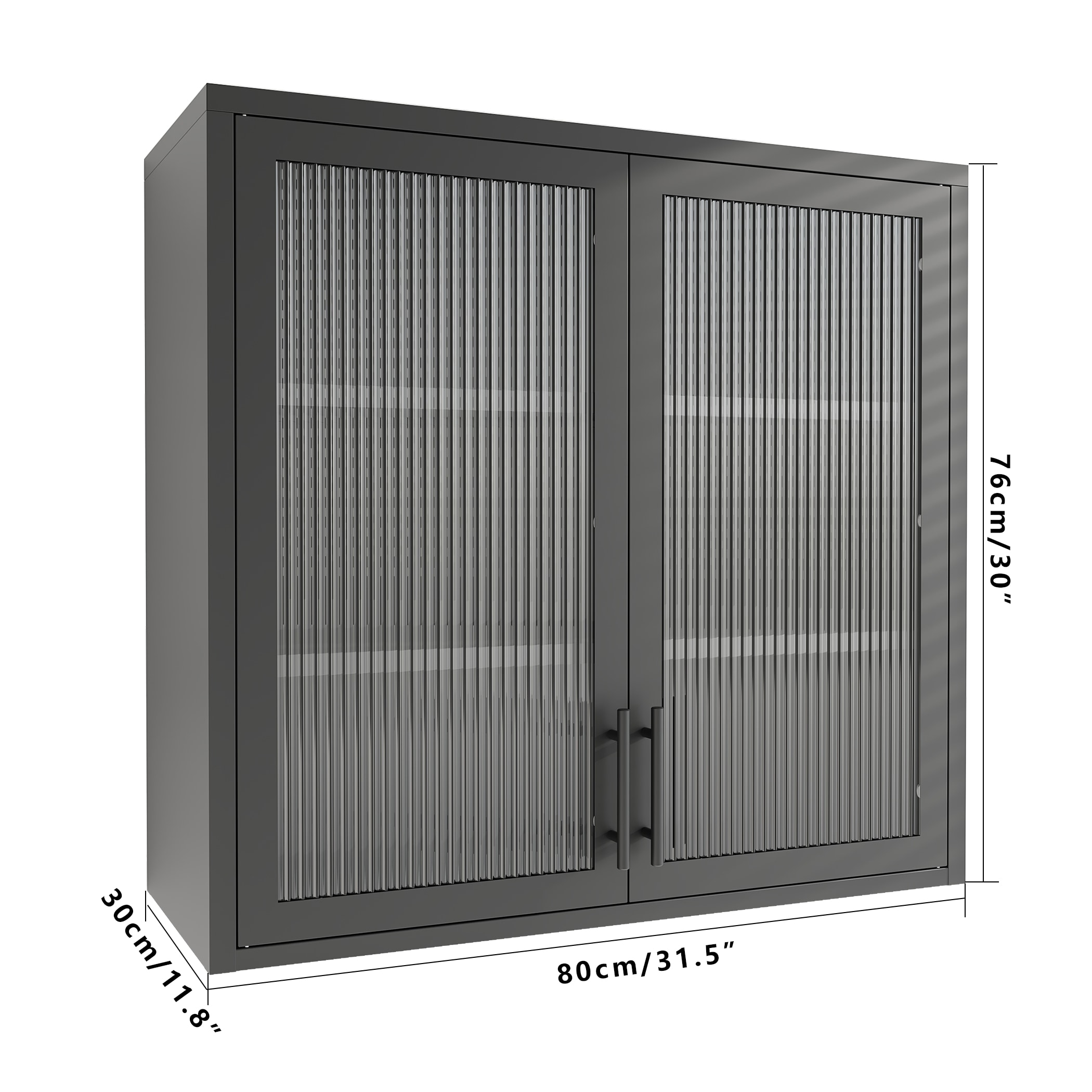 Gabinete de almacenamiento utilitario de acero negro para montar en la pared ZAKLOOP 11.8 pulgadas de ancho x 30 pulgadas de alto