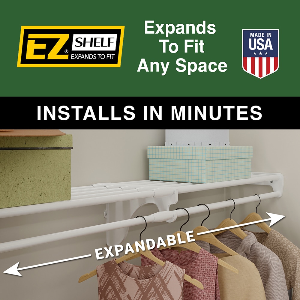 Sistema de almacenamiento blanco para garaje de acero EZ Shelf 120 pulgadas de ancho x 12 pulgadas de profundidad EZS-G-SW120