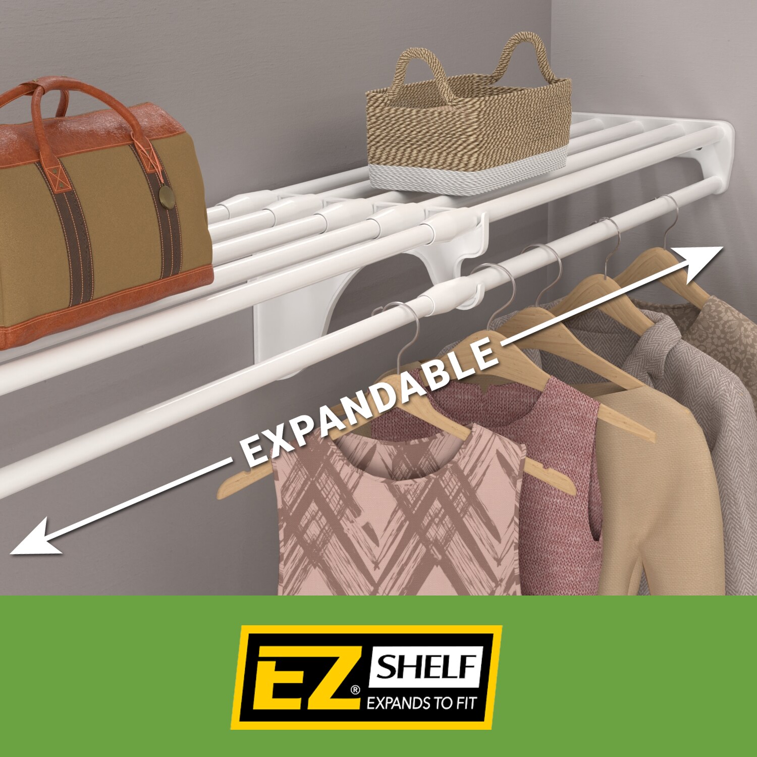 Sistema de almacenamiento blanco para garaje de acero EZ Shelf 120 pulgadas de ancho x 12 pulgadas de profundidad EZS-G-SW120