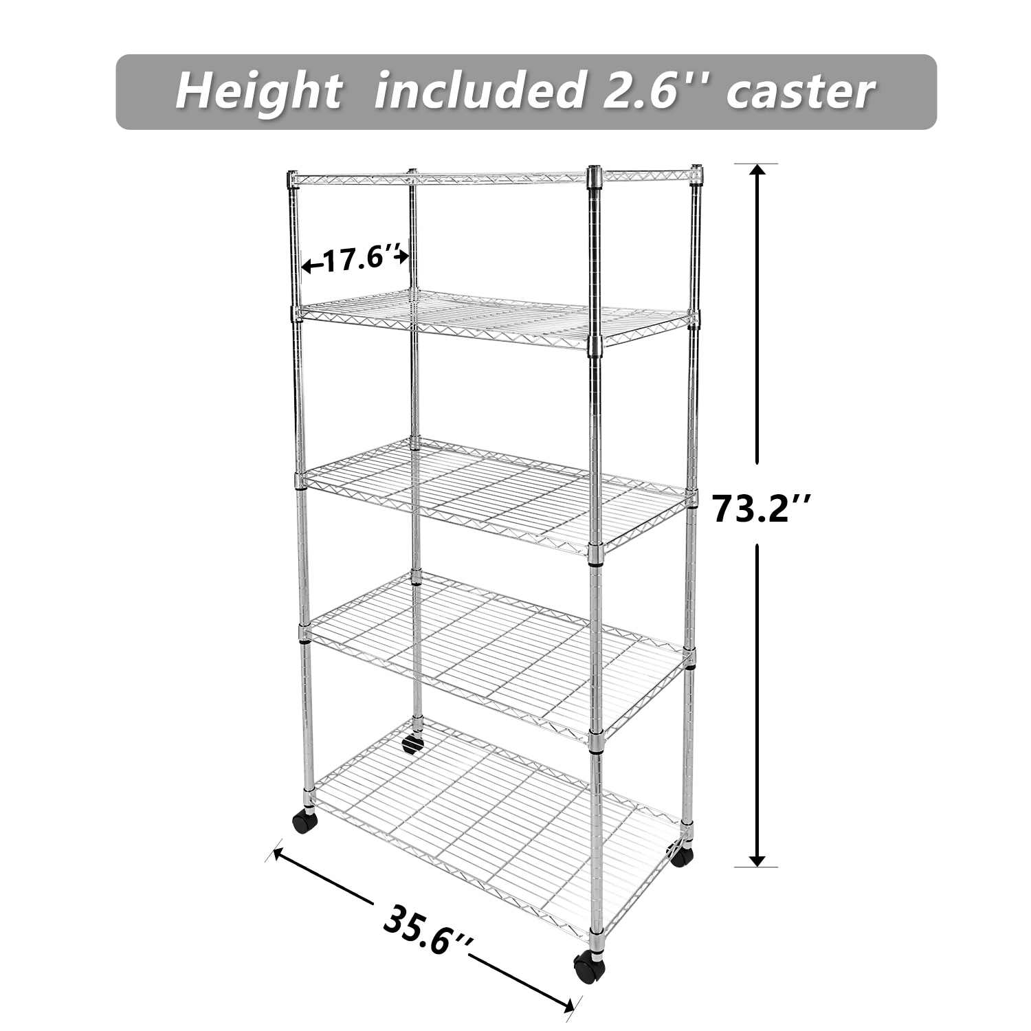 Sistema de almacenamiento para el garaje de acero cromado LTMATE 35.6 pulgadas de ancho x 17.6 pulgadas de profundidad LSHKSHLF35187005C