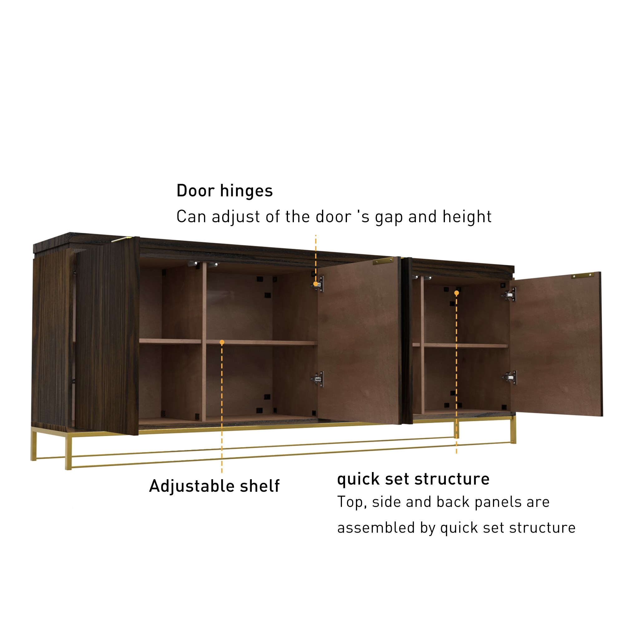 Gabinete de almacenamiento utilitario independiente de MDF marrón Clihome 15.75 pulgadas W x 31.5 pulgadas H CL-971-K-BW-N