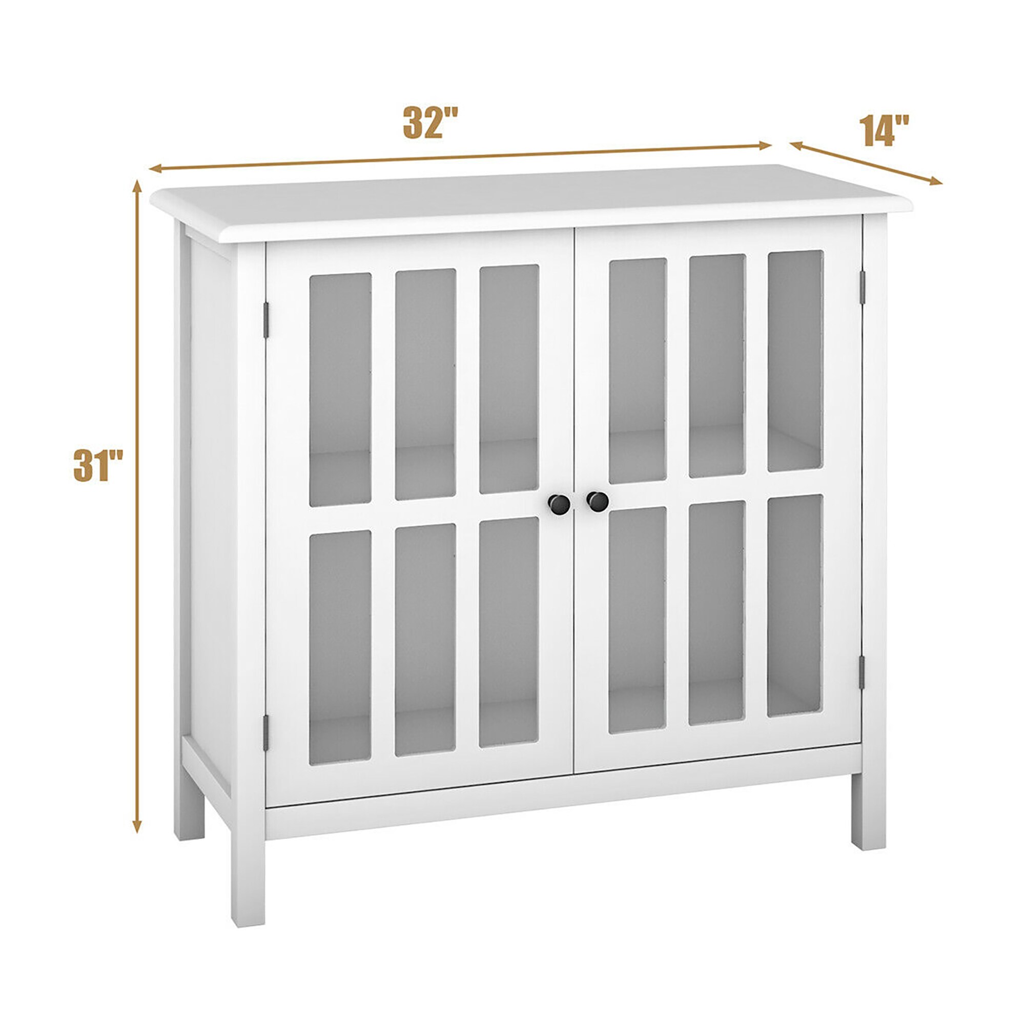 Gabinete de Almacenamiento para Utilidad Independiente de Madera Blanca de 14 Pulgadas W x 31 Pulgadas H Costway SXL00113