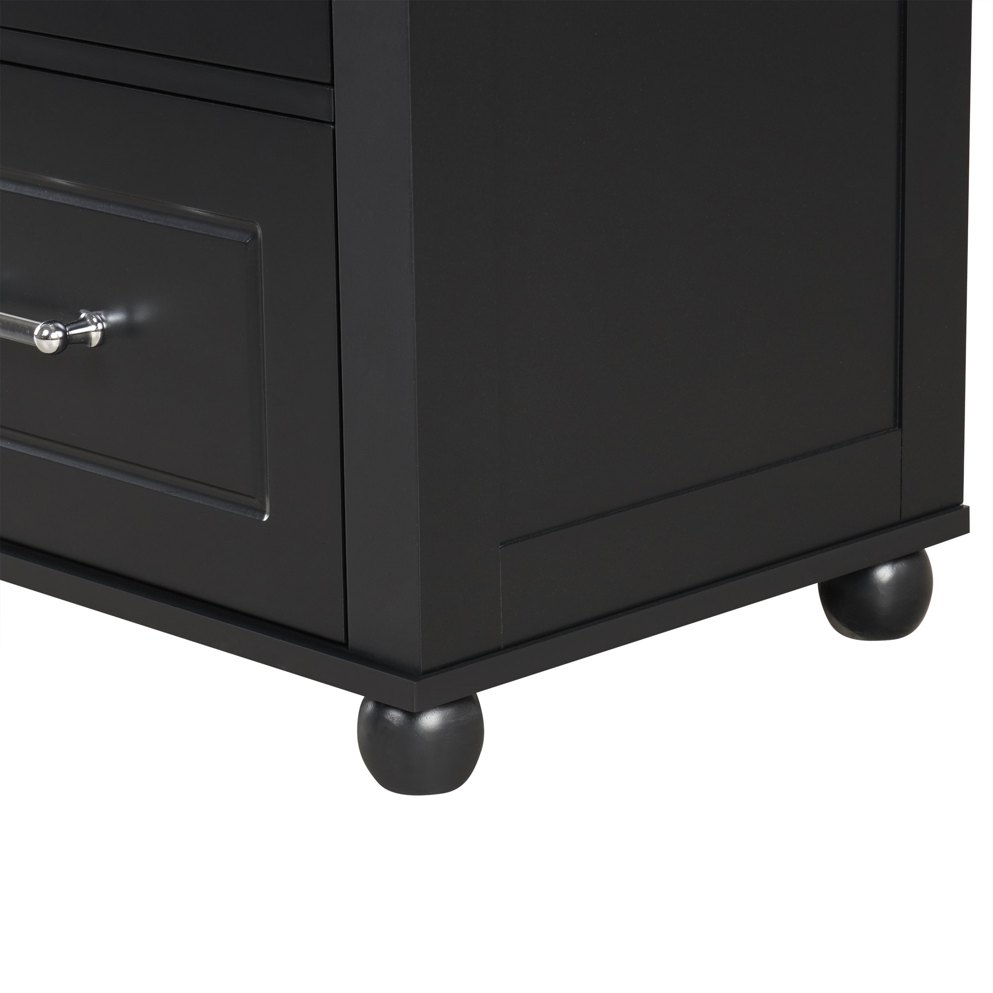Gabinete de almacenamiento utilitario independiente de MDF negro ZAKLOOP de 15.9 pulgadas de ancho x 61.4 pulgadas de alto WU1396126991