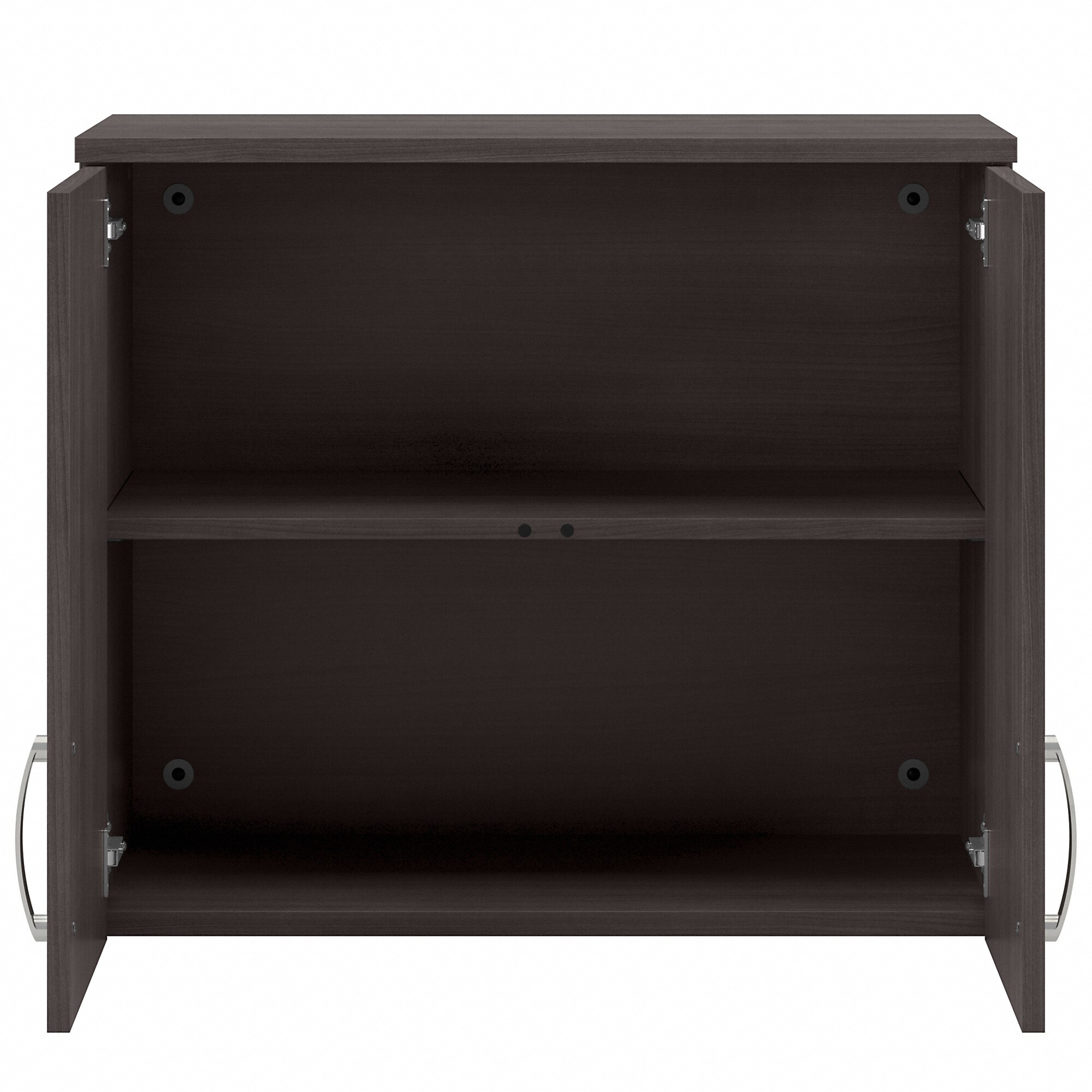 Gabinete de almacenamiento de utilidad para montar en la pared en gris tormenta de madera compuesta de 28.3464 pulgadas de ancho x 24.1732 pulgadas de alto de Bush Business Furniture