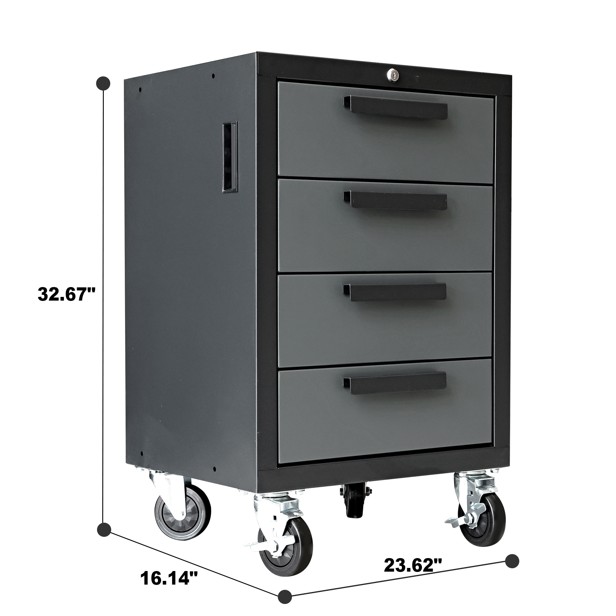 Sistema de almacenamiento para garaje GSC009PCL de 9 gabinetes en gris acero ROAD DAWG de 129.92 pulgadas de ancho x 75.98 pulgadas de alto x 18.6 pulgadas de profundidad