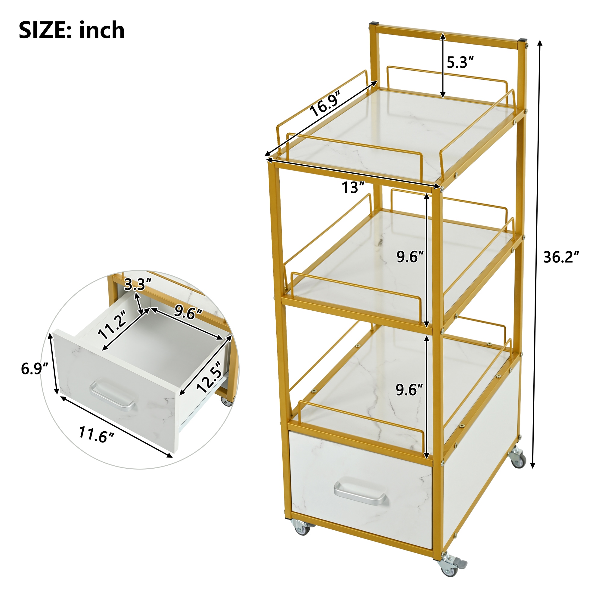 Gabinete de Almacenamiento Utilitario Independiente de MDF Blanco ZAKLOOP 13 W x 36.2 H XU079106796