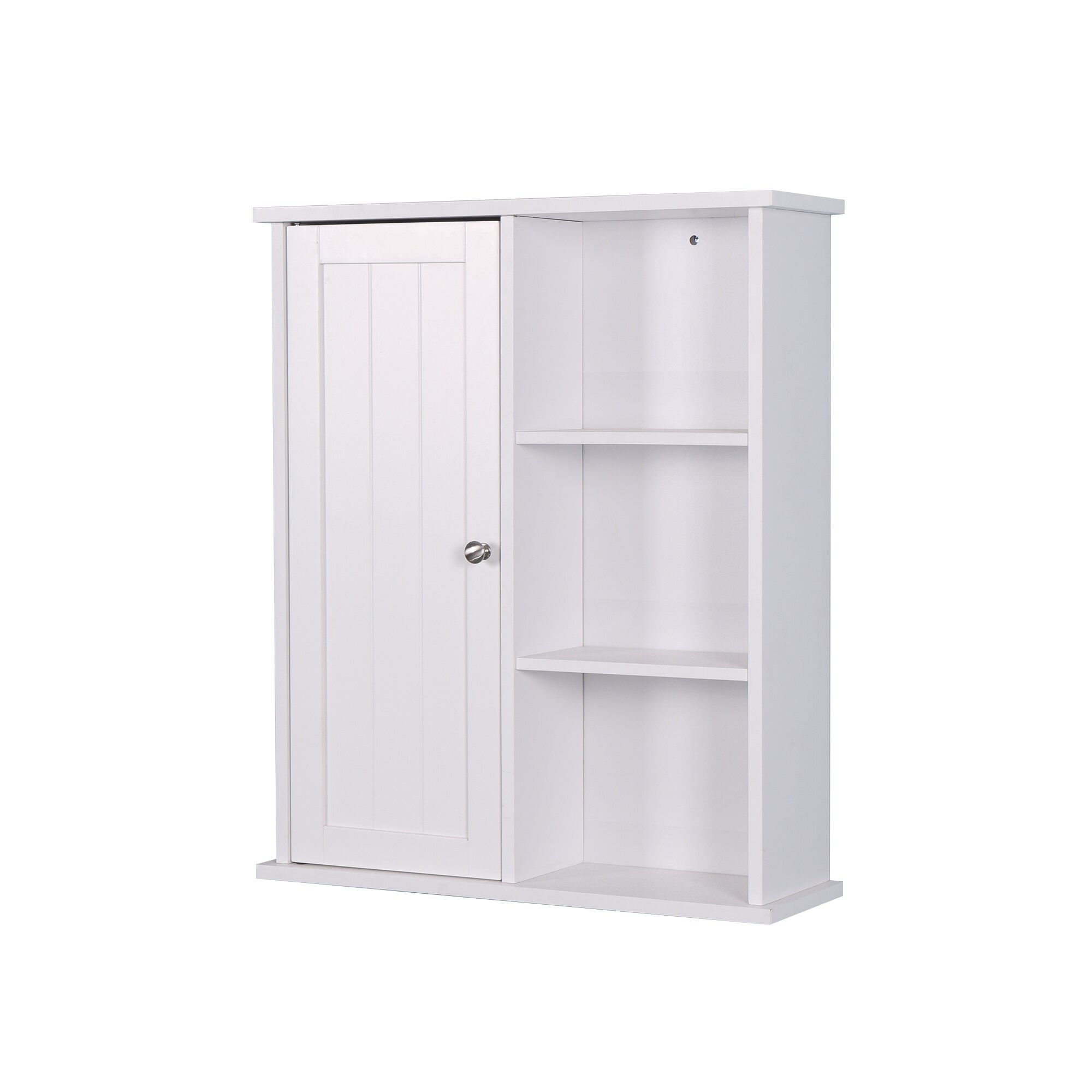 Gabinete de almacenamiento de utilidad para montar en la pared de MDF blanco ZAKLOOP de 7.1 pulgadas de ancho x 28 pulgadas de alto WU011119815