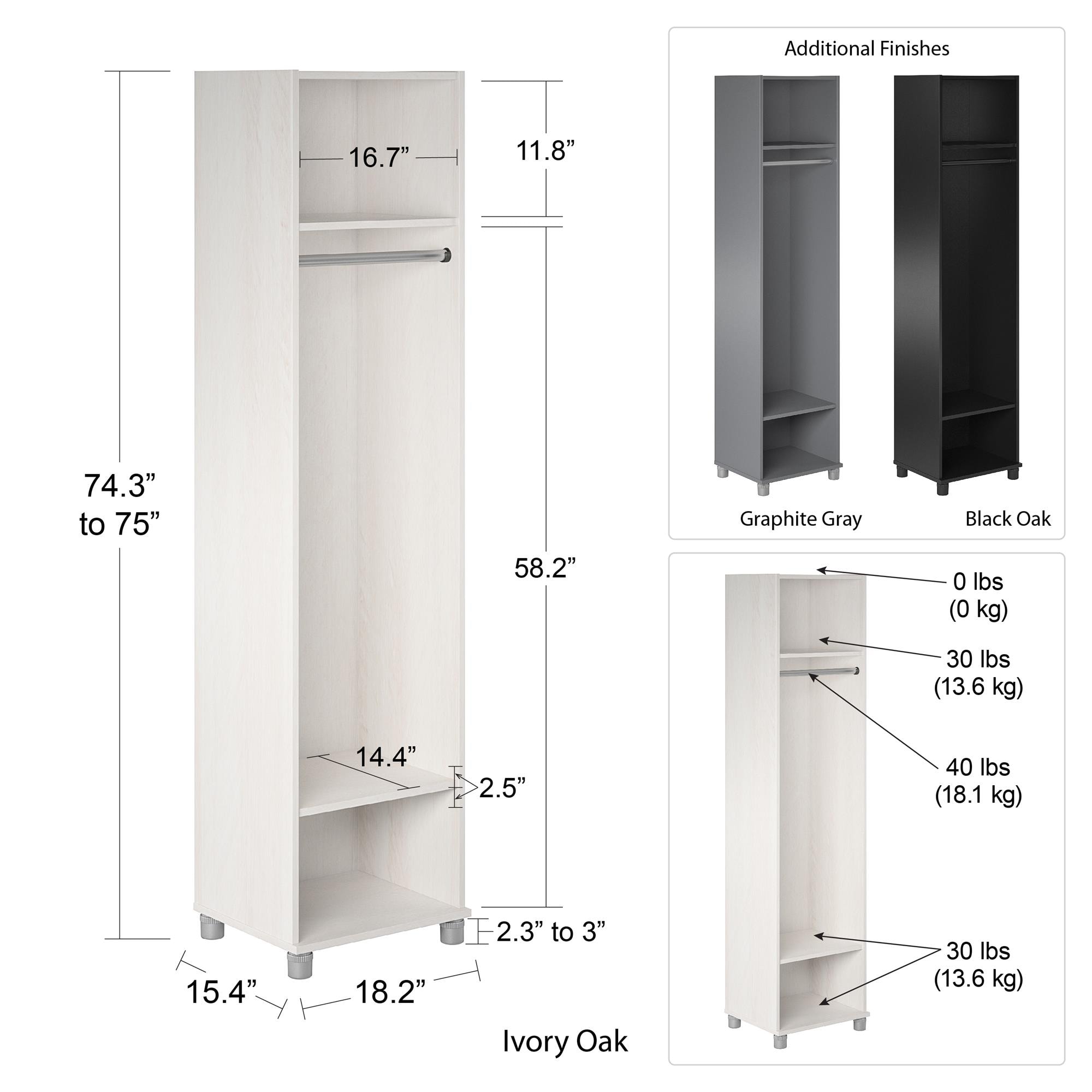 Mueble para el hogar Ameriwood Camberly 18.23 pulgadas de ancho x 74.25 pulgadas de alto gris grafito 2041408COM