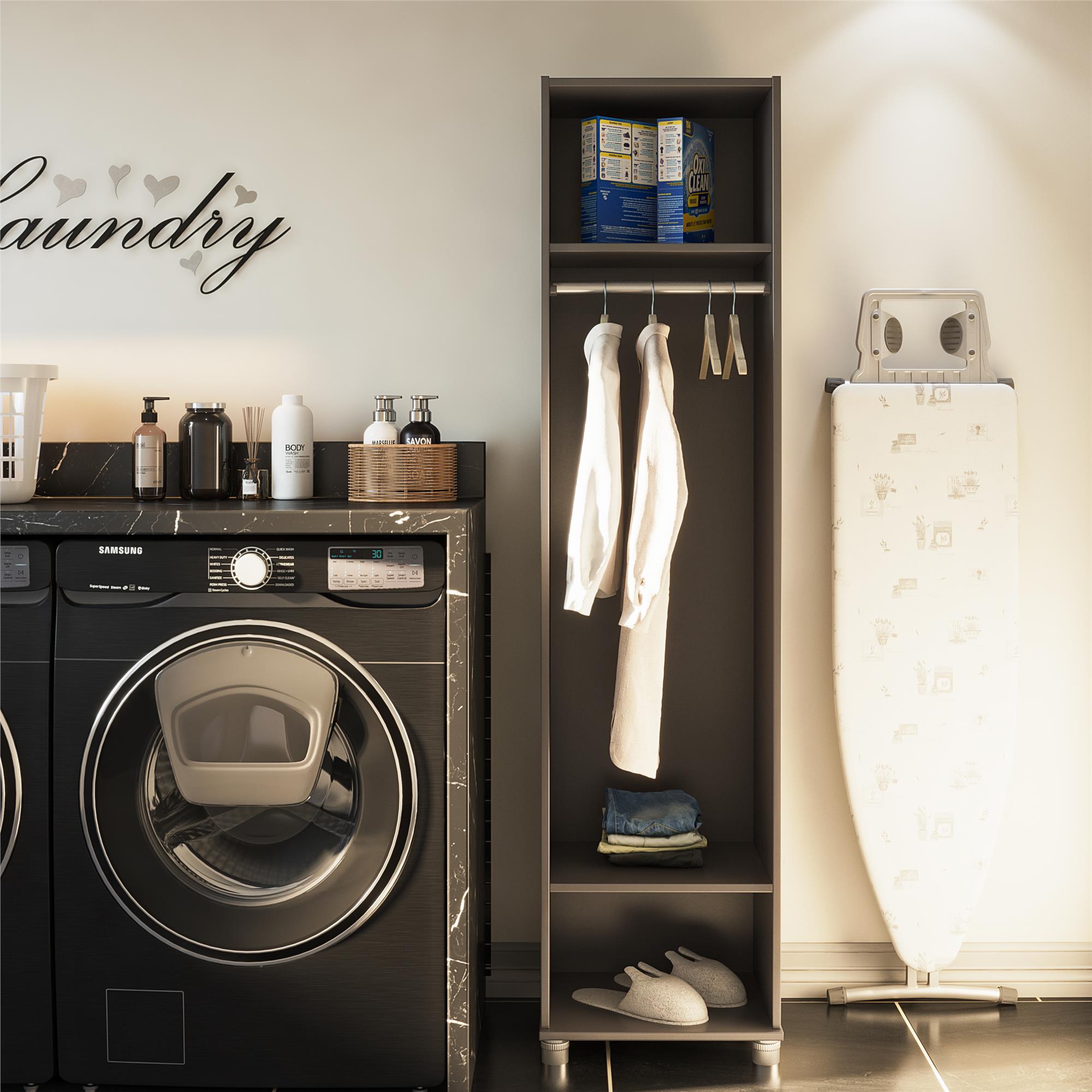 Mueble para el hogar Ameriwood Camberly 18.23 pulgadas de ancho x 74.25 pulgadas de alto gris grafito 2041408COM
