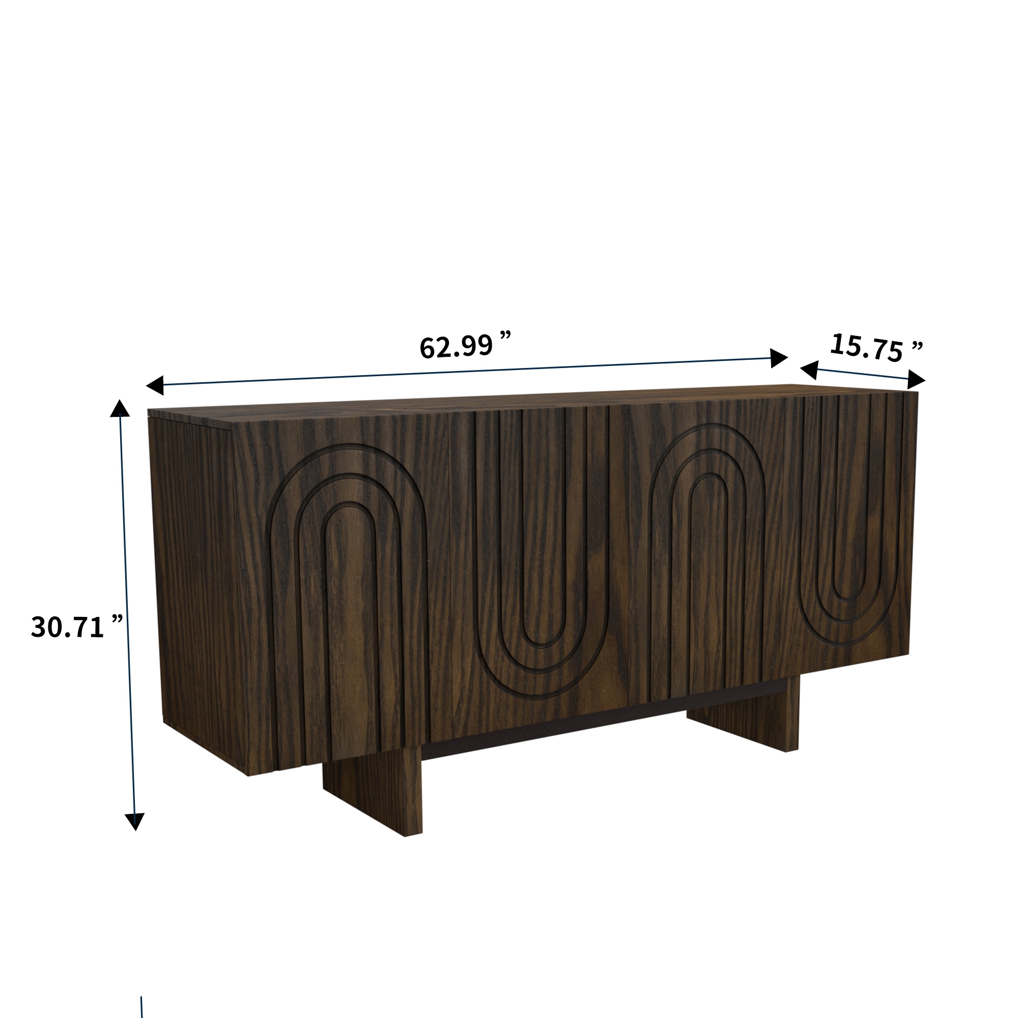 Gabinete de almacenamiento de utilidad independiente marrón de MDF Clihome 15.75 pulgadas de ancho x 30.71 pulgadas de alto CL-1659-K-BW-N