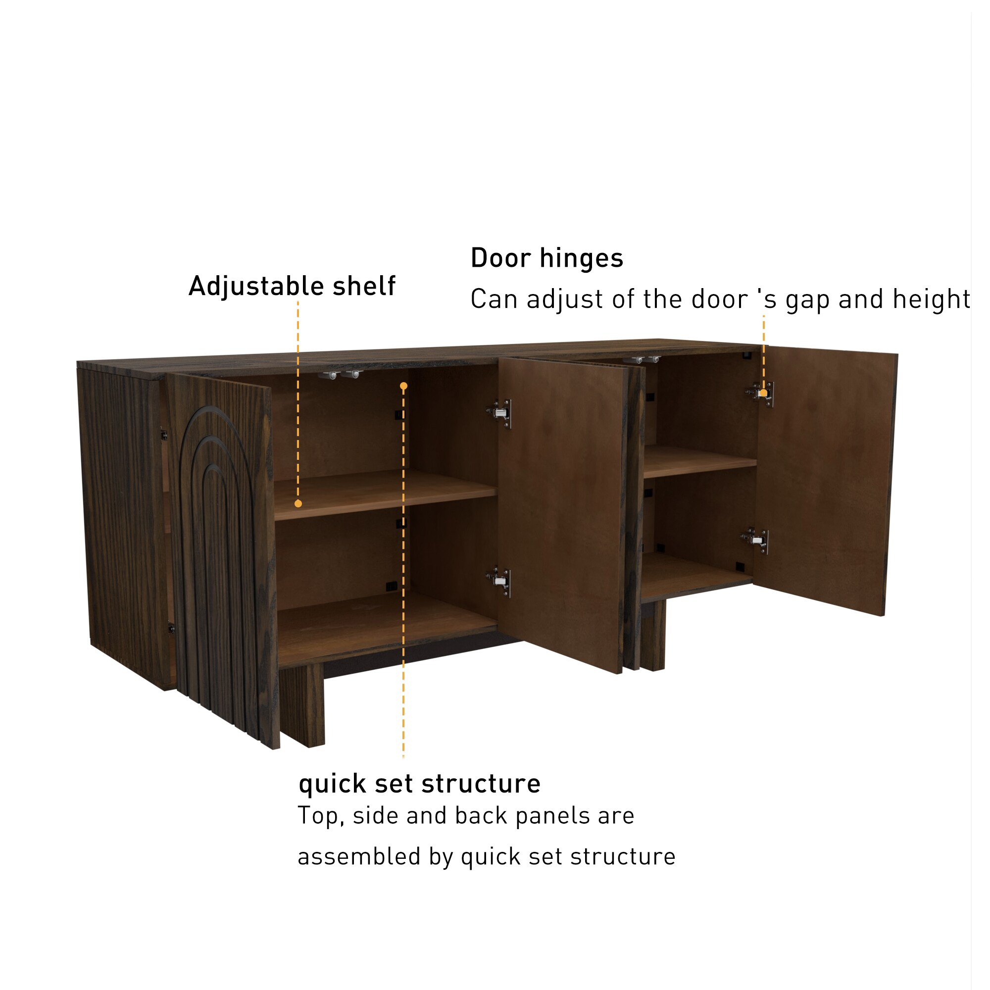 Gabinete de almacenamiento de utilidad independiente marrón de MDF Clihome 15.75 pulgadas de ancho x 30.71 pulgadas de alto CL-1659-K-BW-N