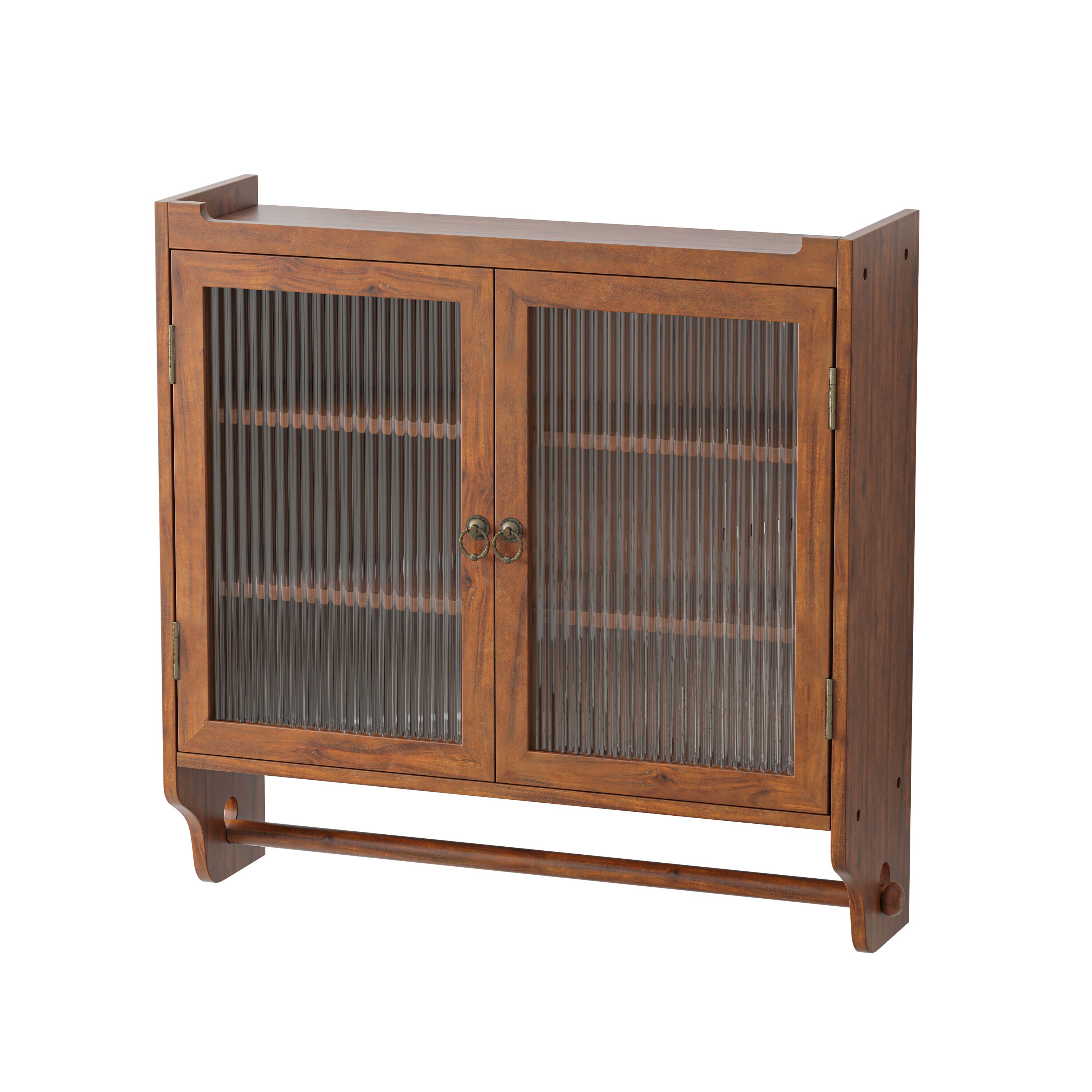 Gabinete de almacenamiento utilitario de madera marrón para montar en la pared de 7.08 pulgadas de ancho x 23.62 pulgadas de alto ZAKLOOP WU06280356