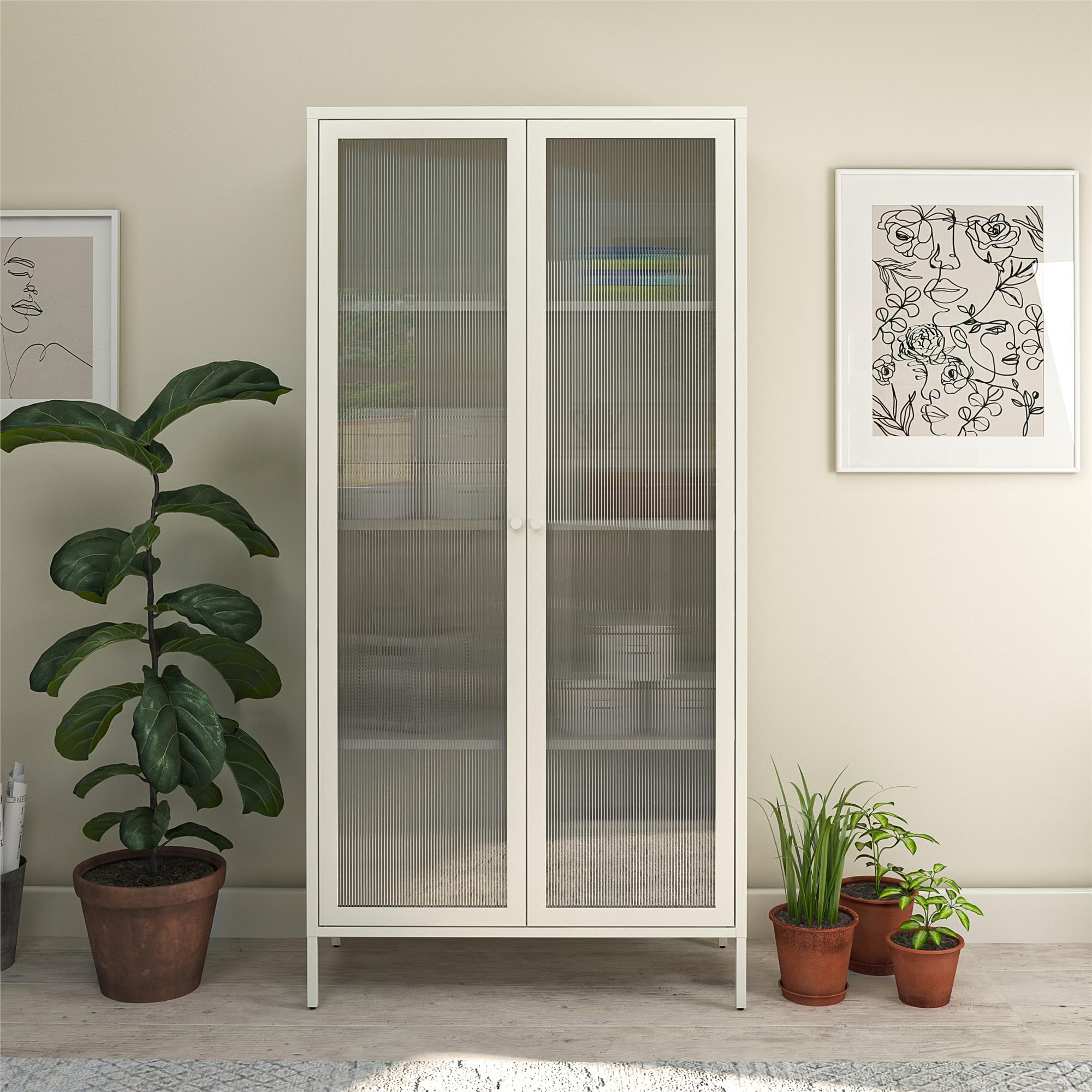 Gabinete de almacenamiento utilitario independiente de acero blanco Ameriwood Home Ashbury Heights 35.38 pulgadas W x 72.83 pulgadas H 3464013COM