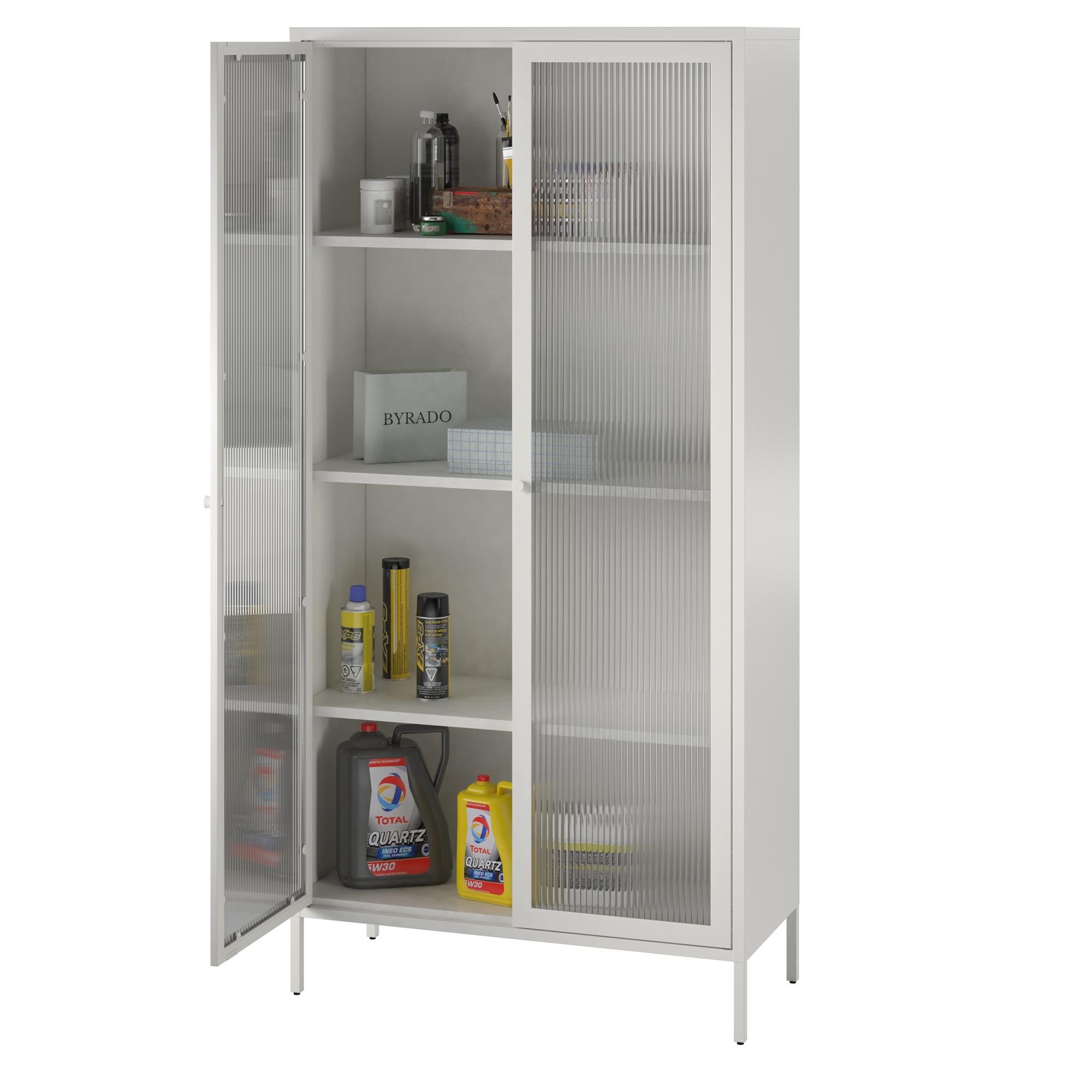 Gabinete de almacenamiento utilitario independiente de acero blanco Ameriwood Home Ashbury Heights 35.38 pulgadas W x 72.83 pulgadas H 3464013COM