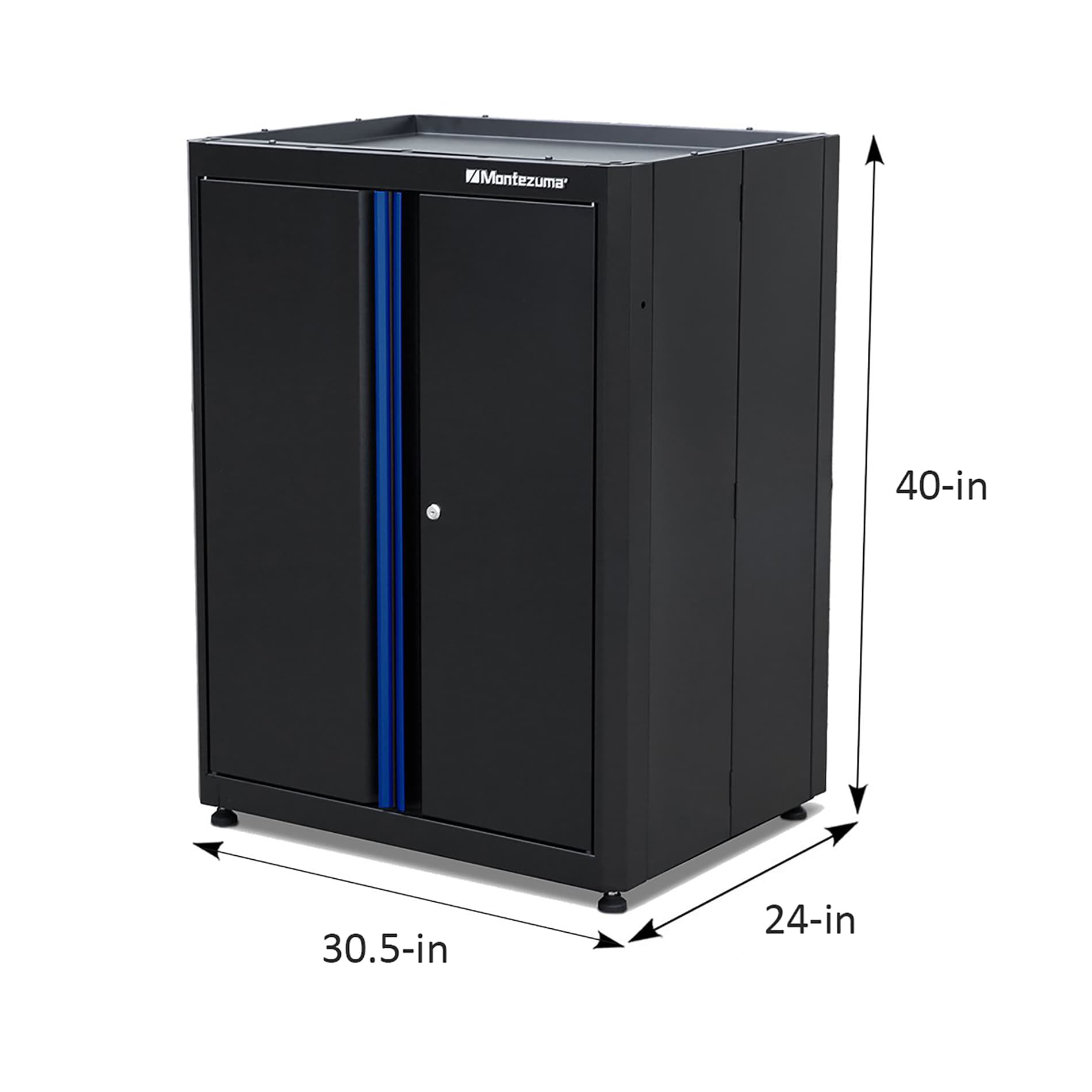 Sistema de almacenamiento para garaje de acero negro Montezuma 30.5 pulgadas de ancho x 40 pulgadas de alto x 24 pulgadas de profundidad BKMG3024STBC