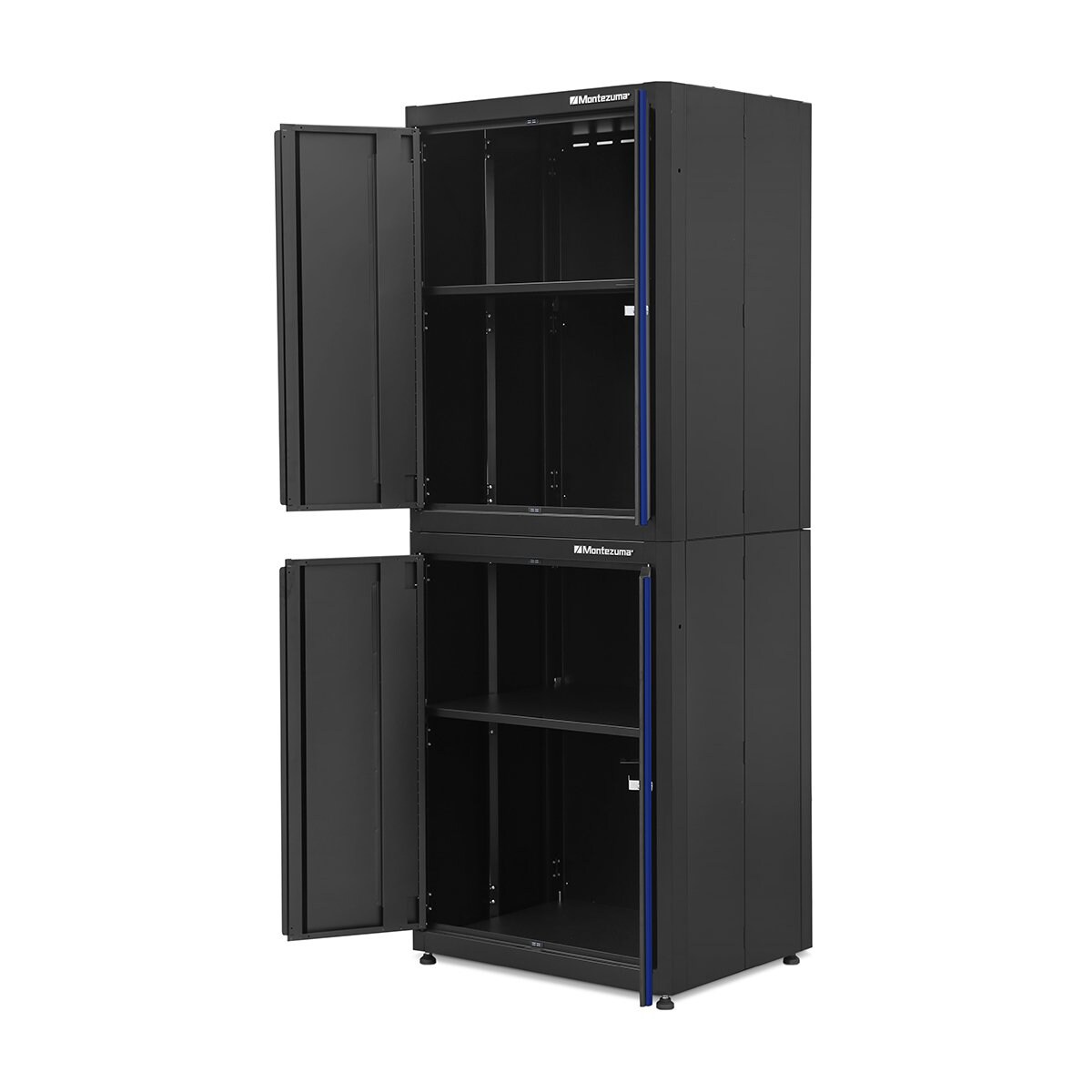 Sistema de almacenamiento para garaje de acero negro Montezuma 30.5 pulgadas de ancho x 40 pulgadas de alto x 24 pulgadas de profundidad BKMG3024STBC