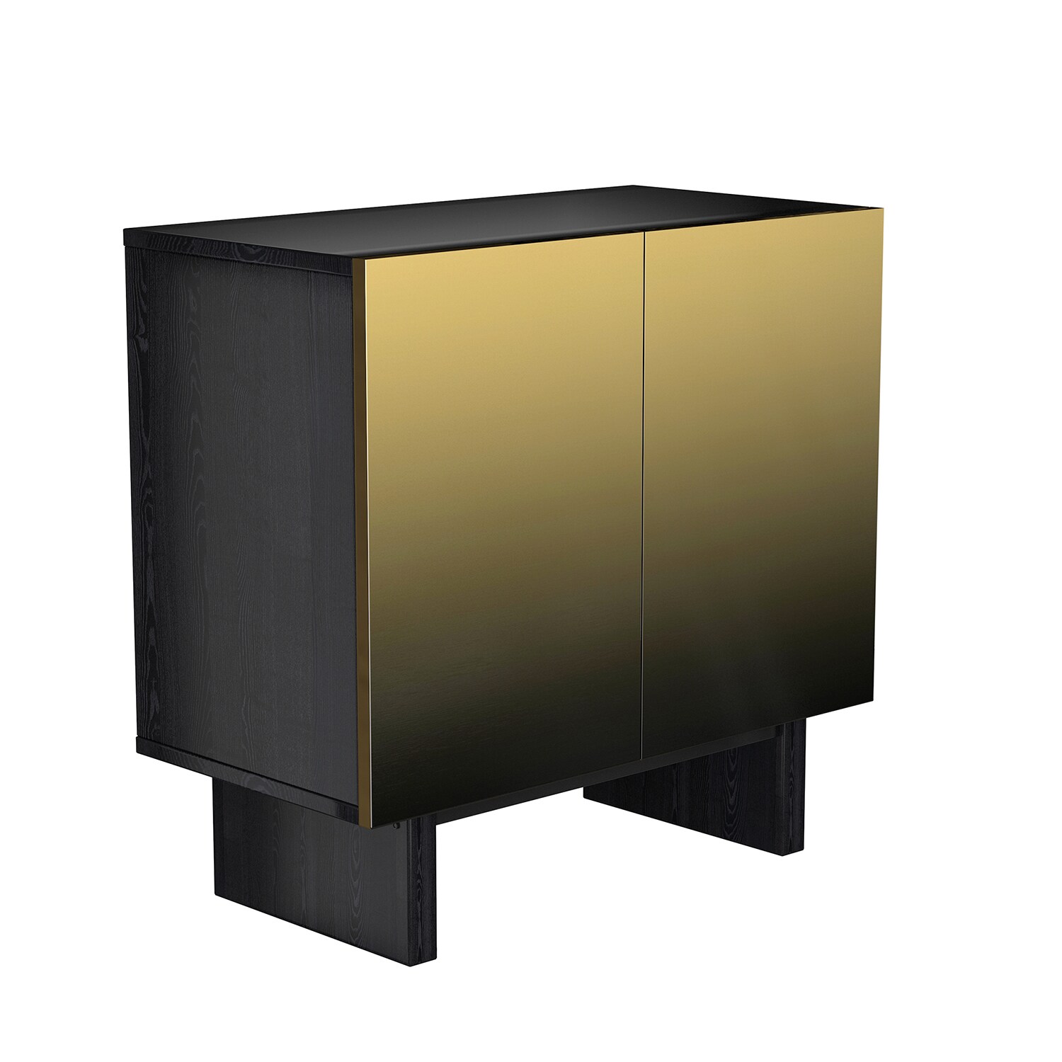 Gabinete de Almacenamiento de Utilidad Independiente de MDF dorado cepillado de 15.75 pulgadas de ancho por 31.5 pulgadas de alto GZ-W-1658S-K