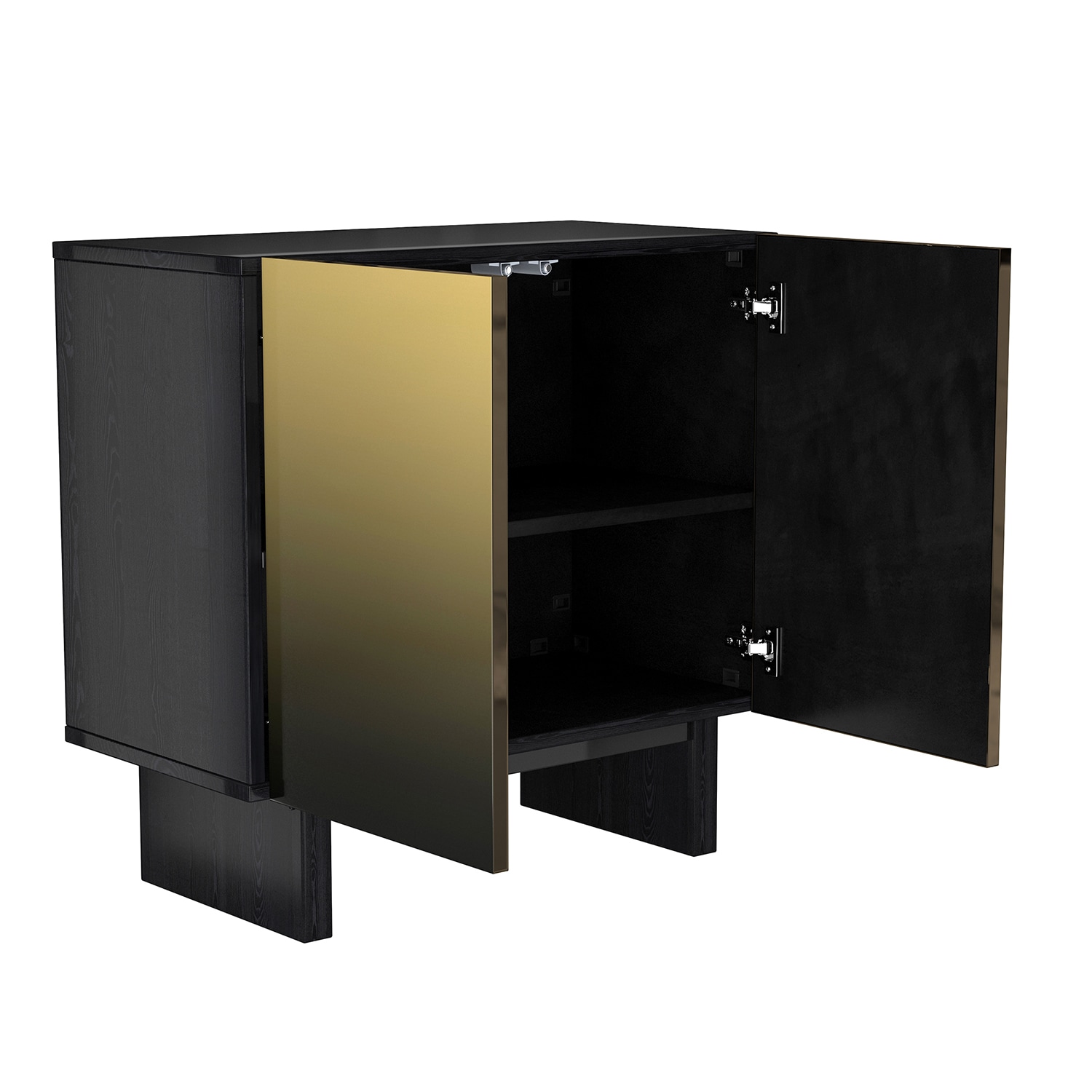 Gabinete de Almacenamiento de Utilidad Independiente de MDF dorado cepillado de 15.75 pulgadas de ancho por 31.5 pulgadas de alto GZ-W-1658S-K