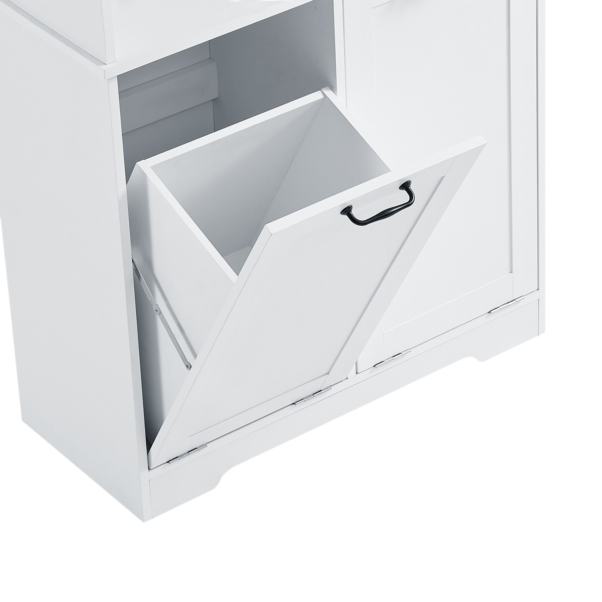 Gabinete de Almacenamiento Utilitario Independiente blanco de MDF Siavonce 31 pulg. de ancho x 68 pulg. de alto XH68233