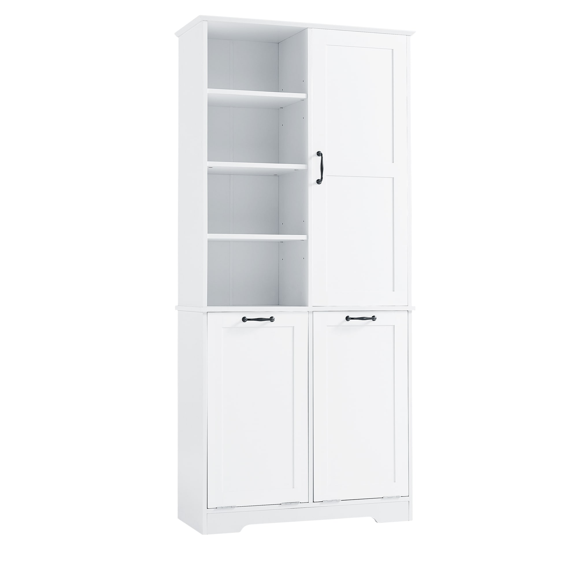 Gabinete de Almacenamiento Utilitario Independiente blanco de MDF Siavonce 31 pulg. de ancho x 68 pulg. de alto XH68233